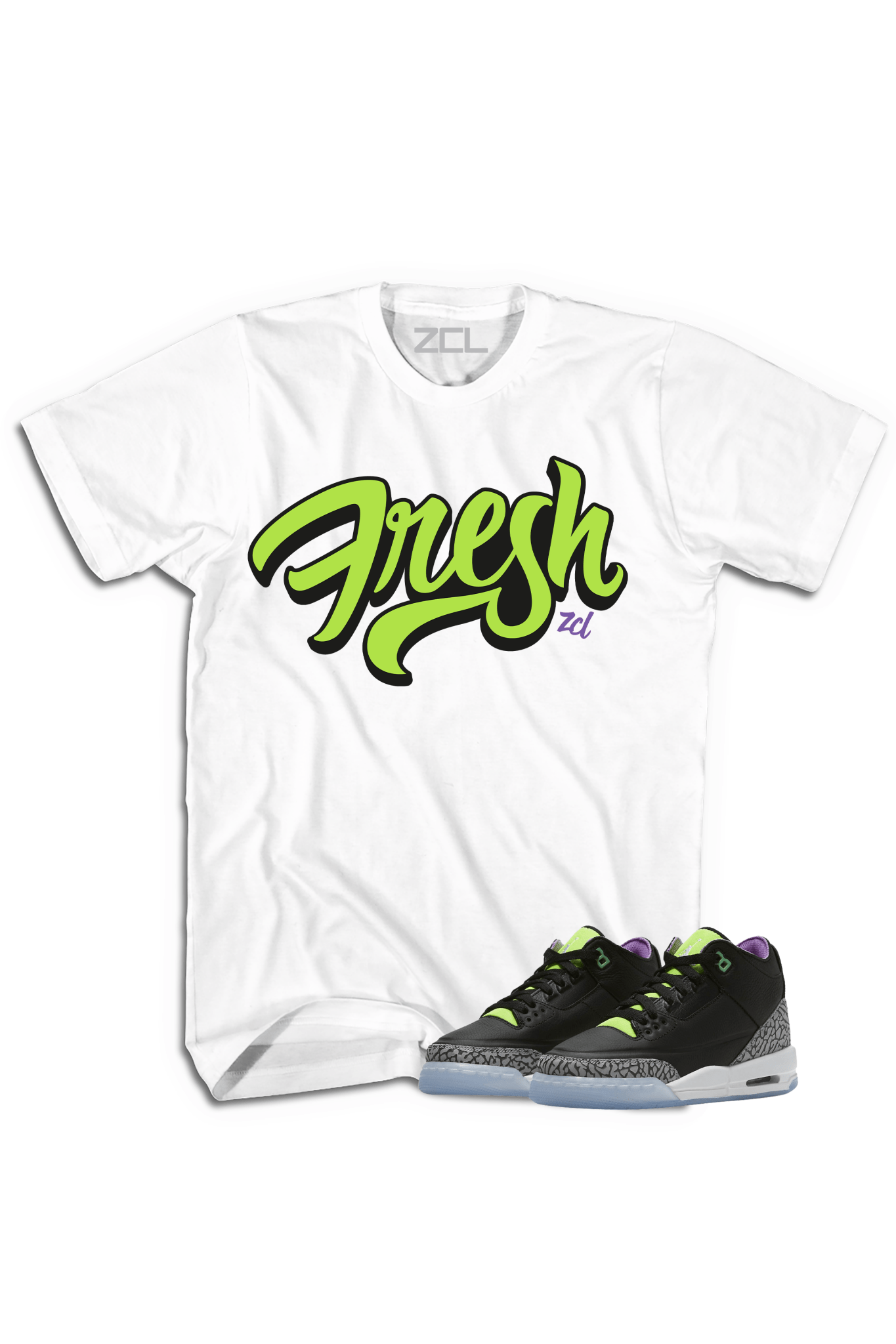 Air Jordan 3 GS "Fresh" Tee (Electric Green)