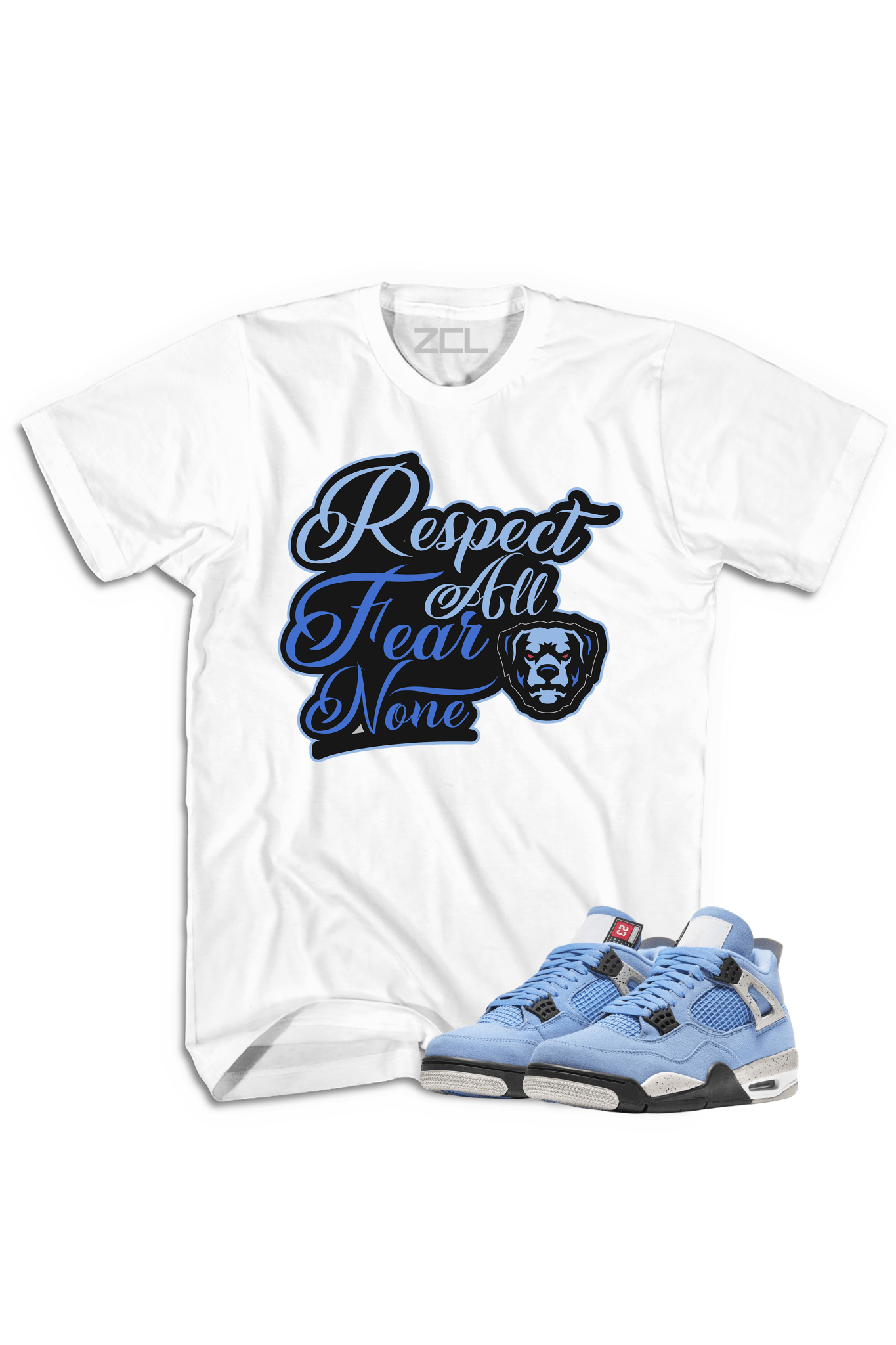 Air Jordan 4 SE "Respect All Fear None" Tee (University Blue)