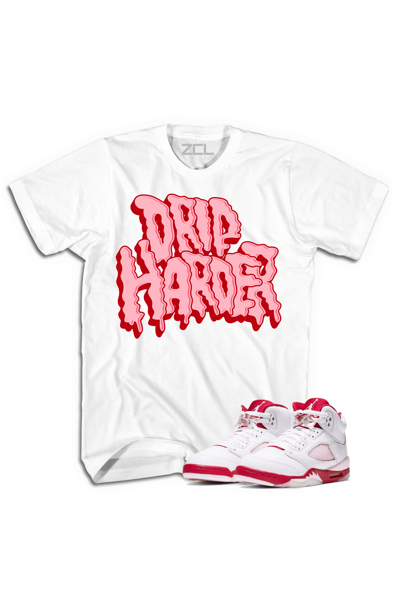 Air Jordan 5 GS "Drip Harder" Tee (Pink Foam)