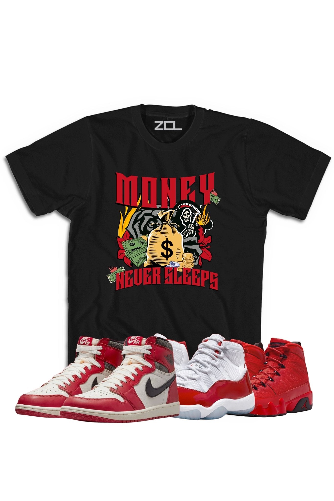 Air Jordan "Money Never Sleeps" Tee Lost & Found - Cherry Red