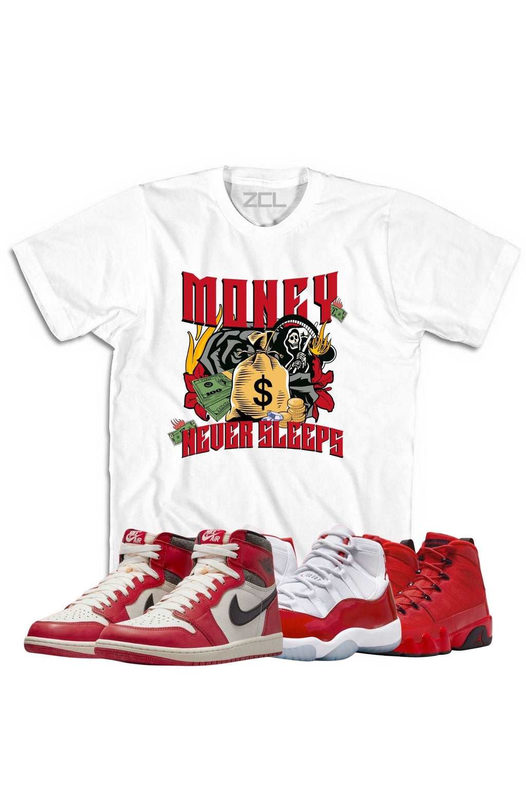 Air Jordan "Money Never Sleeps" Tee Lost & Found - Cherry Red