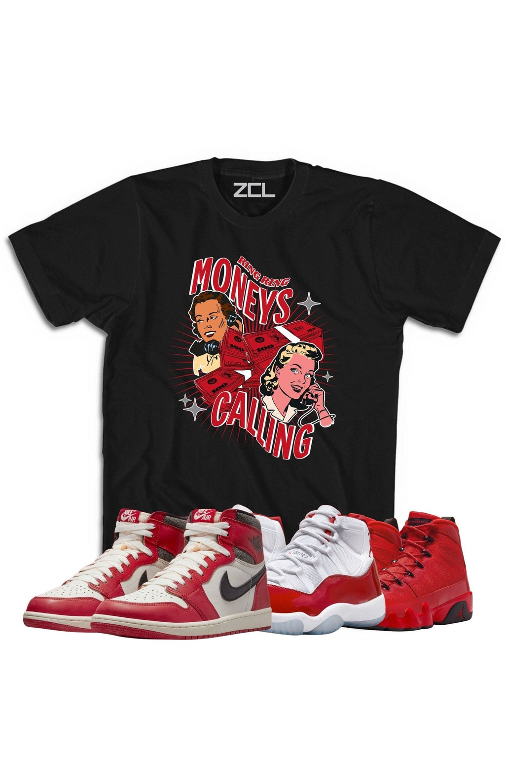 Air Jordan "Moneys Calling" Tee Lost & Found - Cherry Red