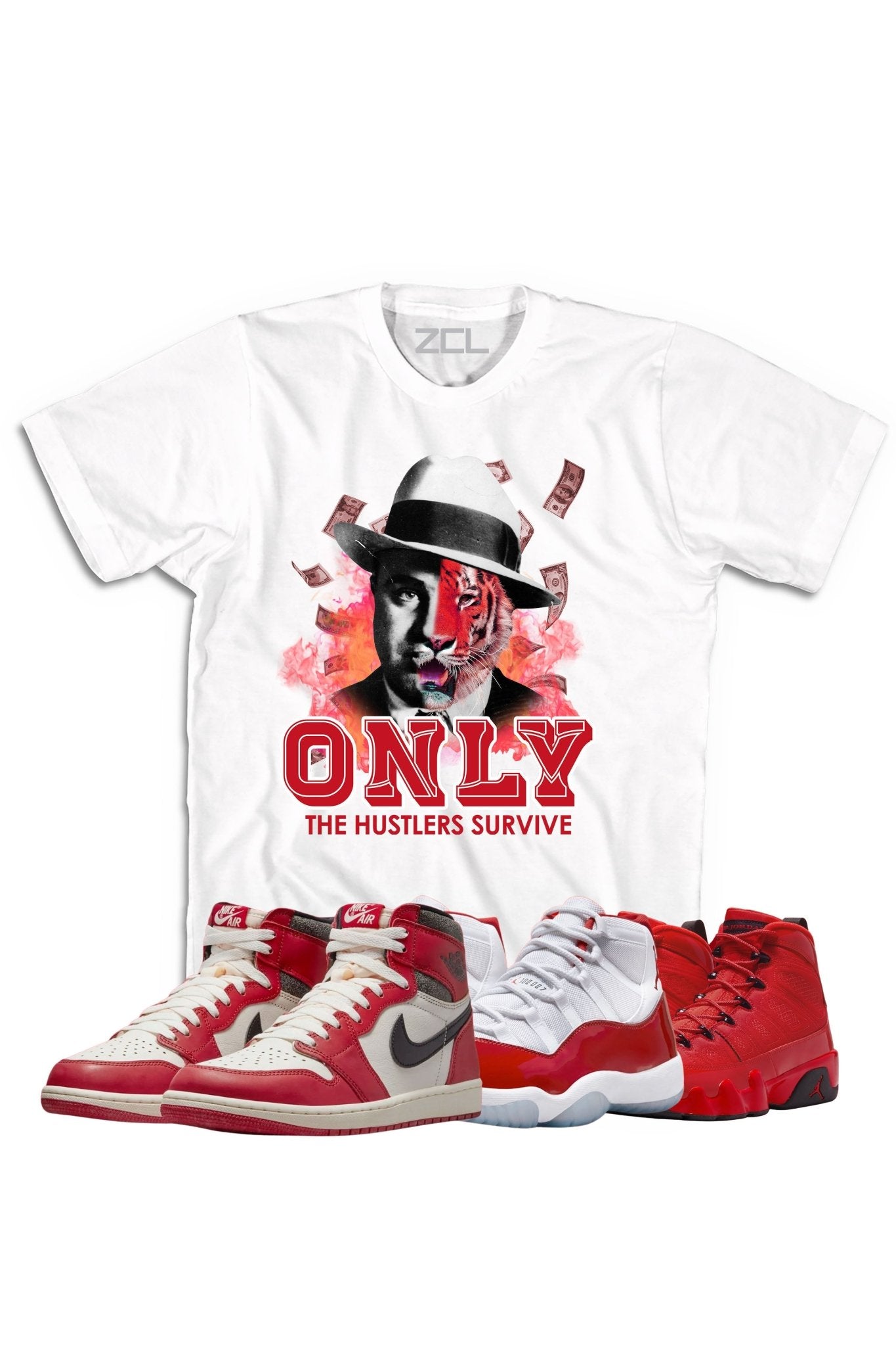 Air Jordan "Only Hustlers Survive" Tee Lost & Found - Cherry Red