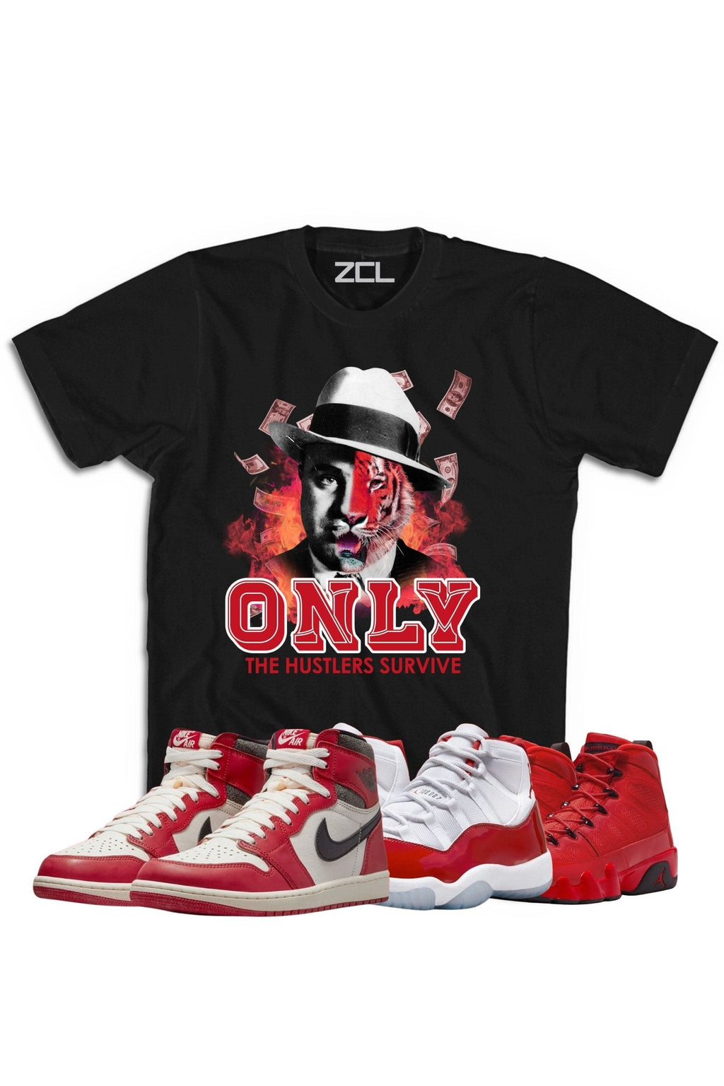 Air Jordan "Only Hustlers Survive" Tee Lost & Found - Cherry Red