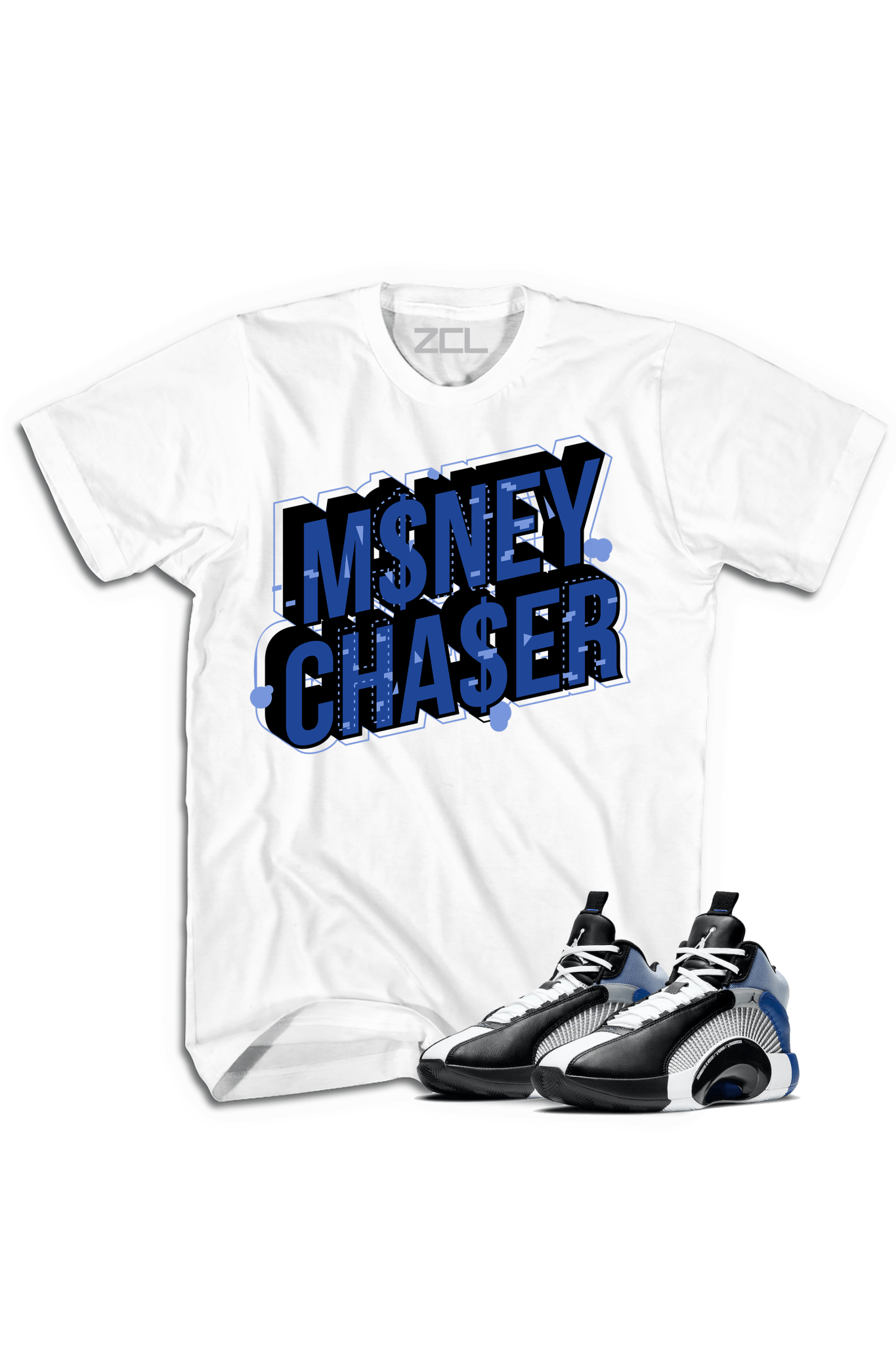 Air Jordan X Fragment "Money Chaser" Tee Sport (Blue)