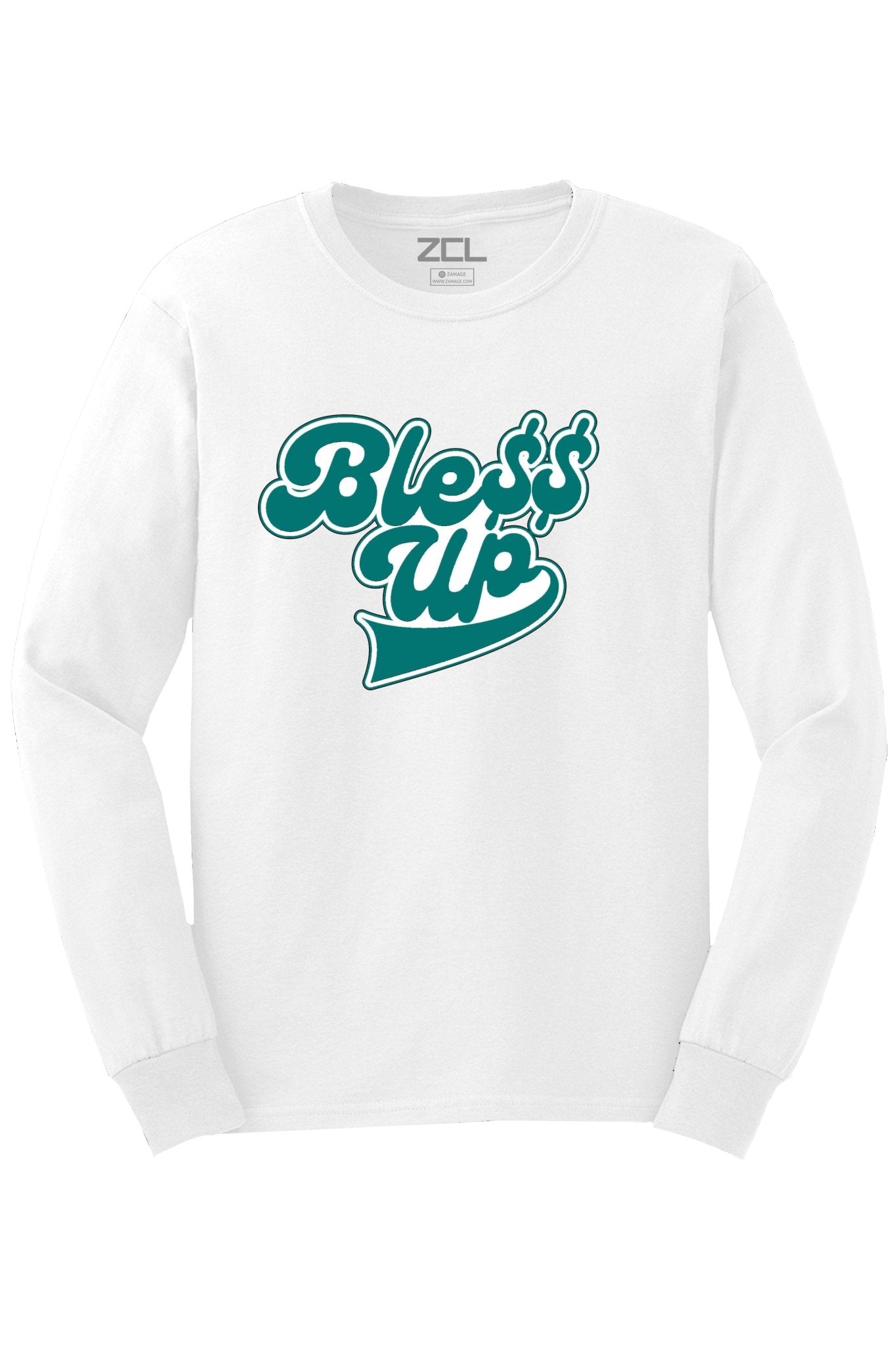 Bless Up Long Sleeve Tee (Teal - White Logo)