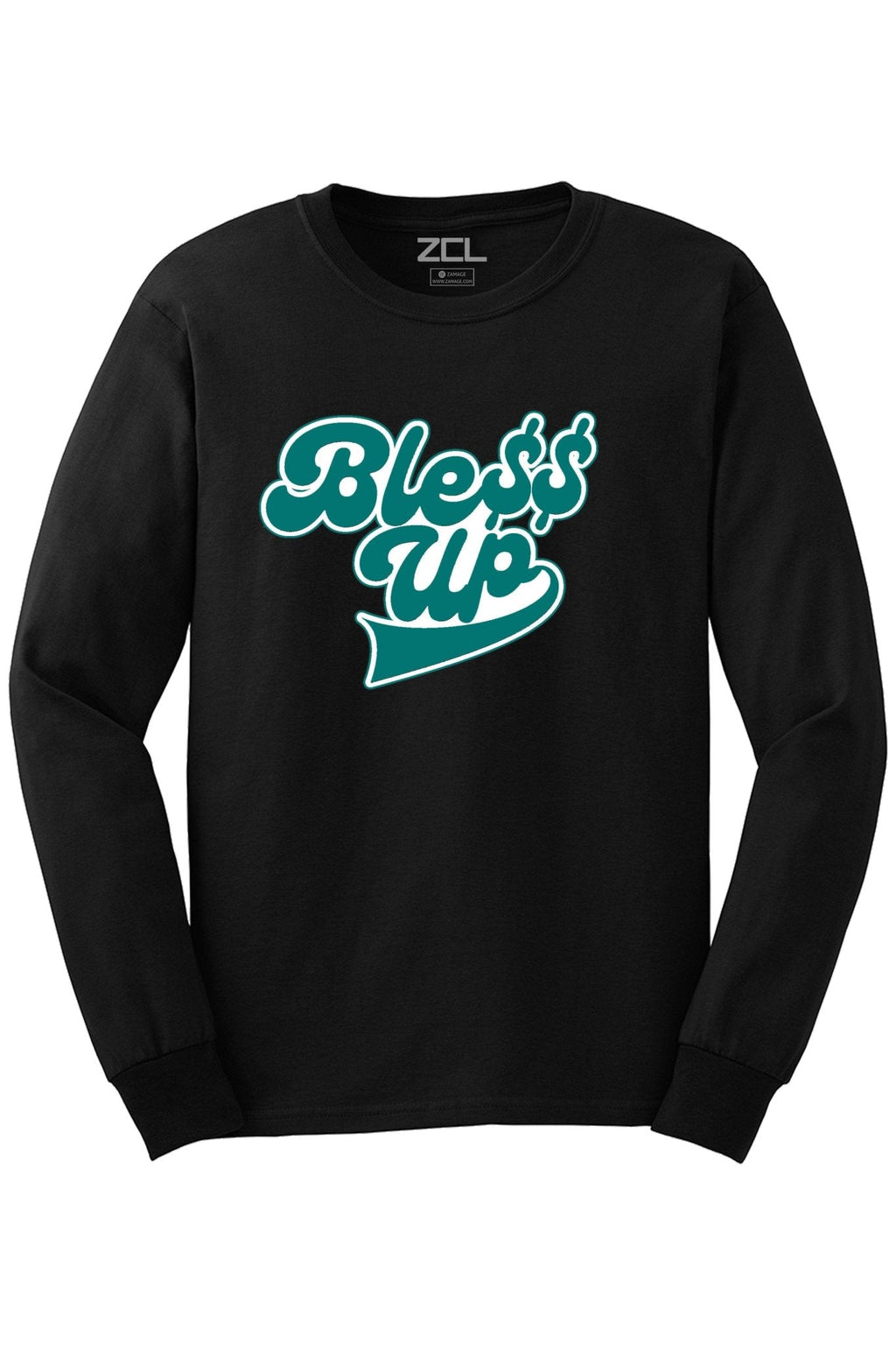 Bless Up Long Sleeve Tee (Teal - White Logo)