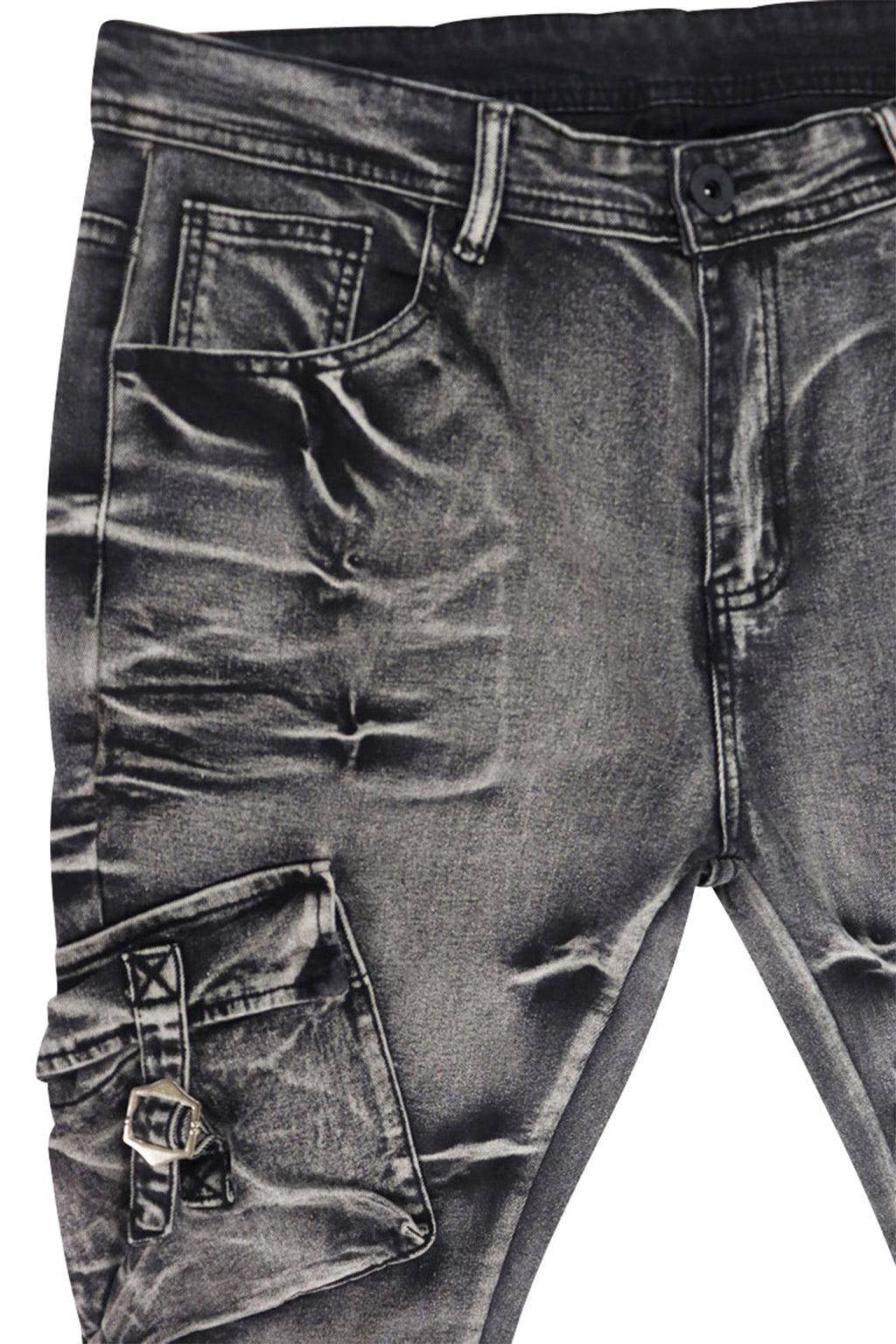 Cargo Shine Super Stacked Denim (Black Wash)