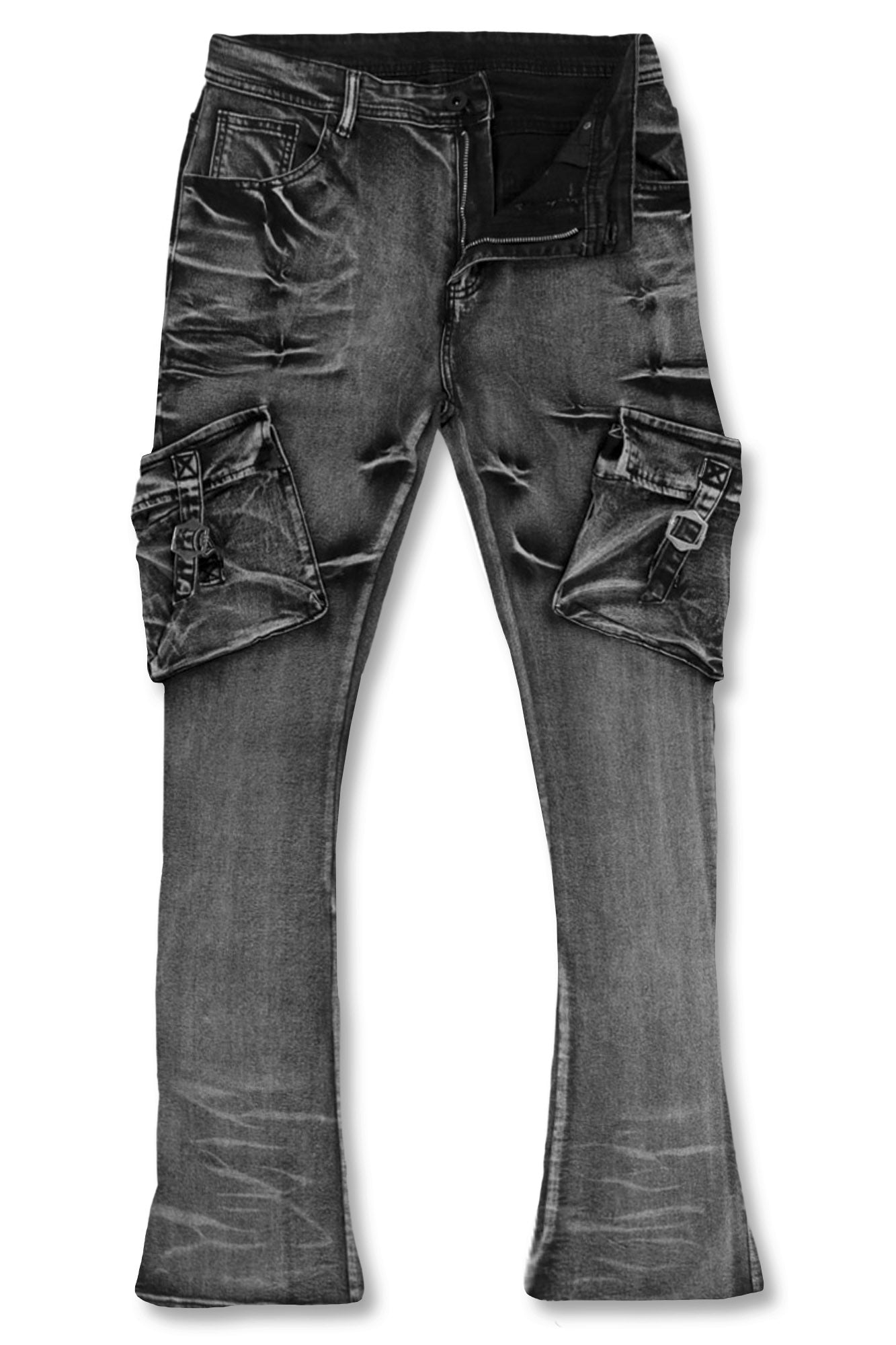Cargo Shine Super Stacked Denim (Black Wash)