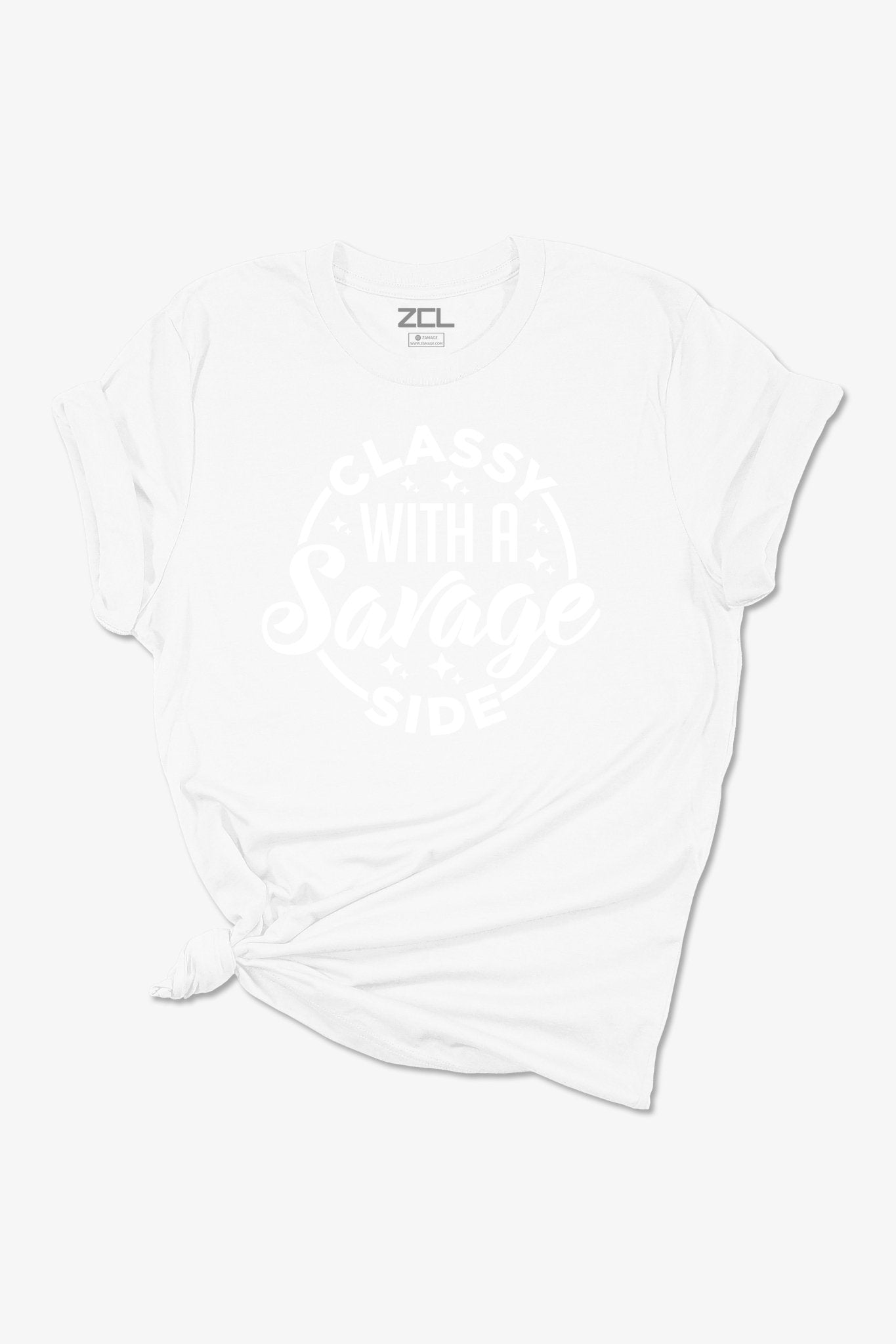 Classy With A Savage Side Women's Tee (White Logo)