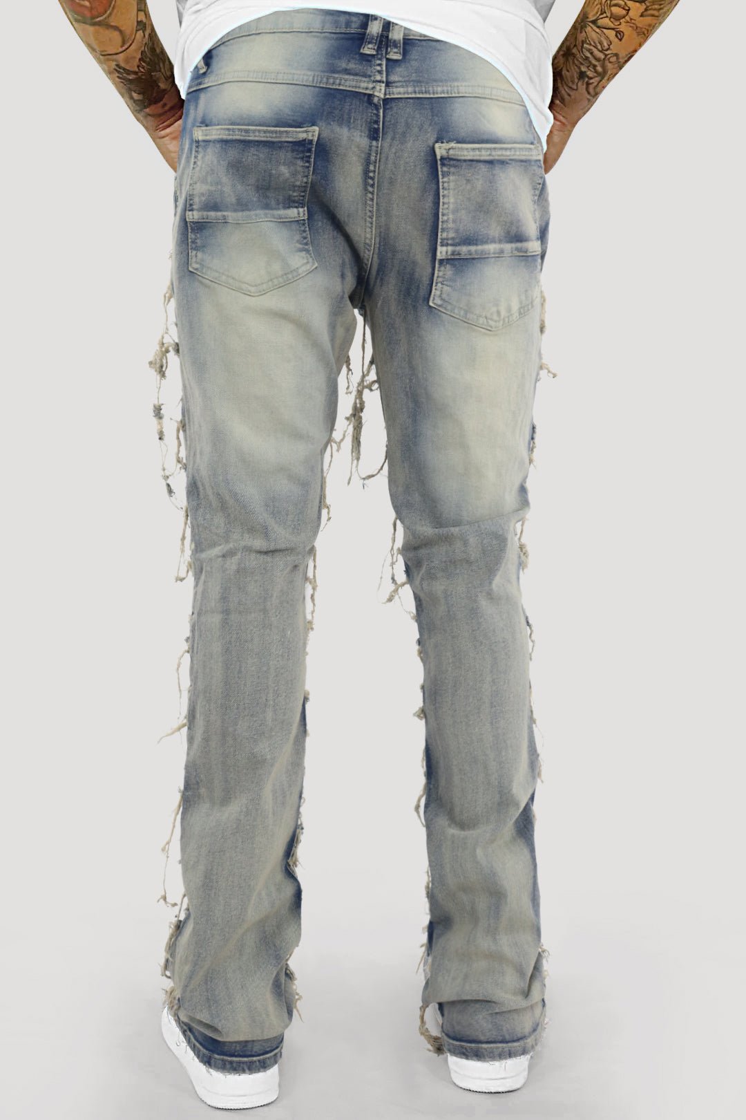 Distressed Layered Stacked Denim (Tint) (S3016)