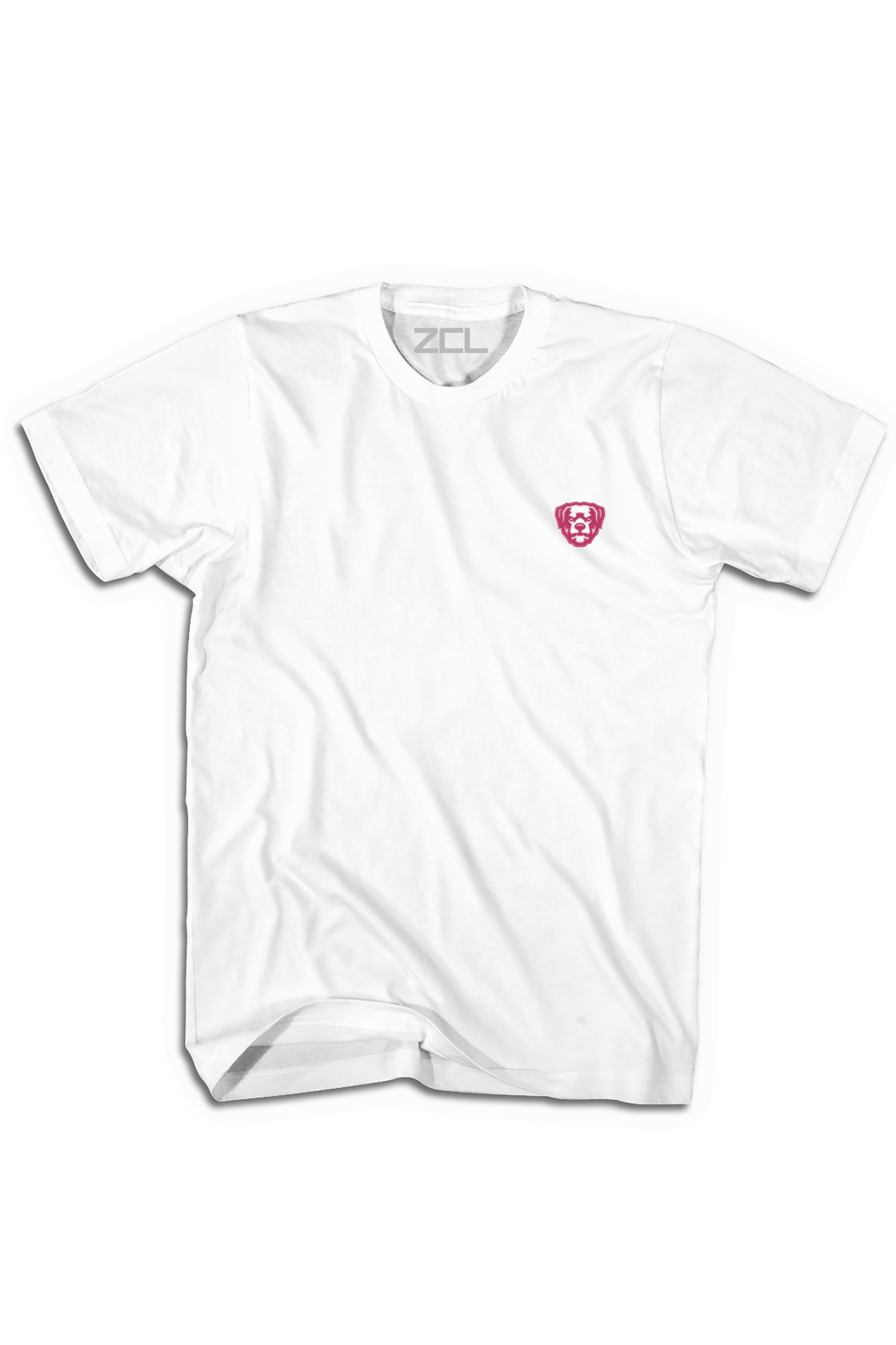 Embroidered ZCL Logo Tee (White - Fuschia)
