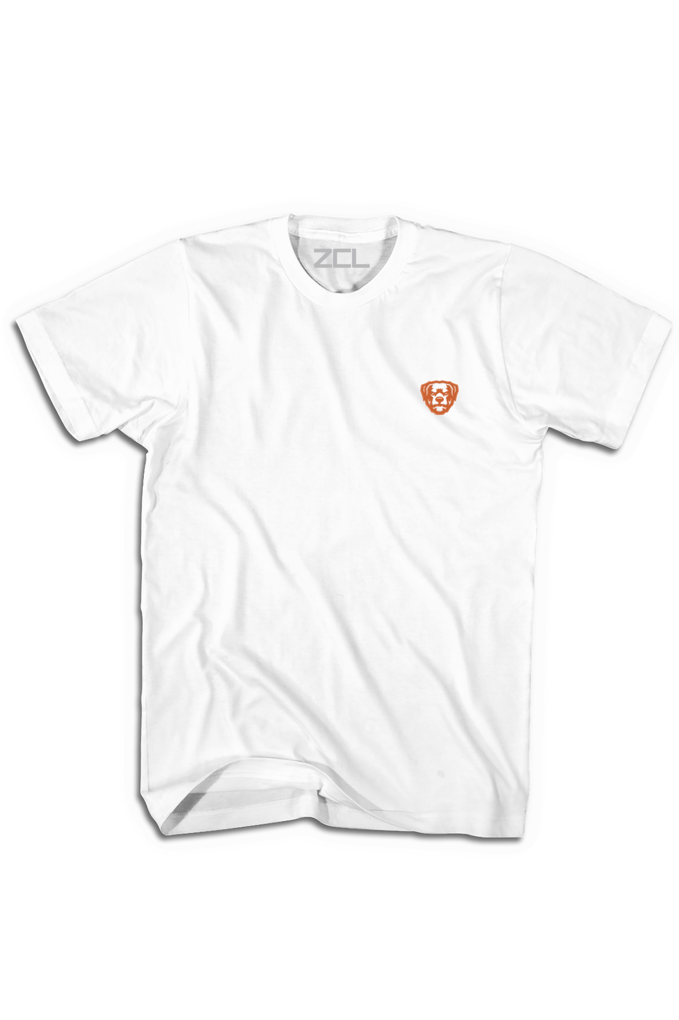 Embroidered ZCL Logo Tee (White - Orange)