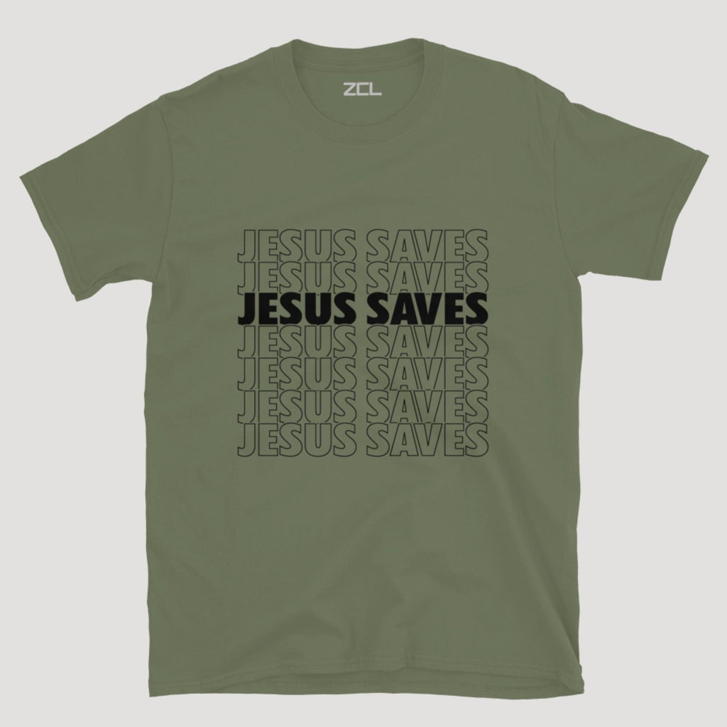Jesus Saves Tee (Black Logo)