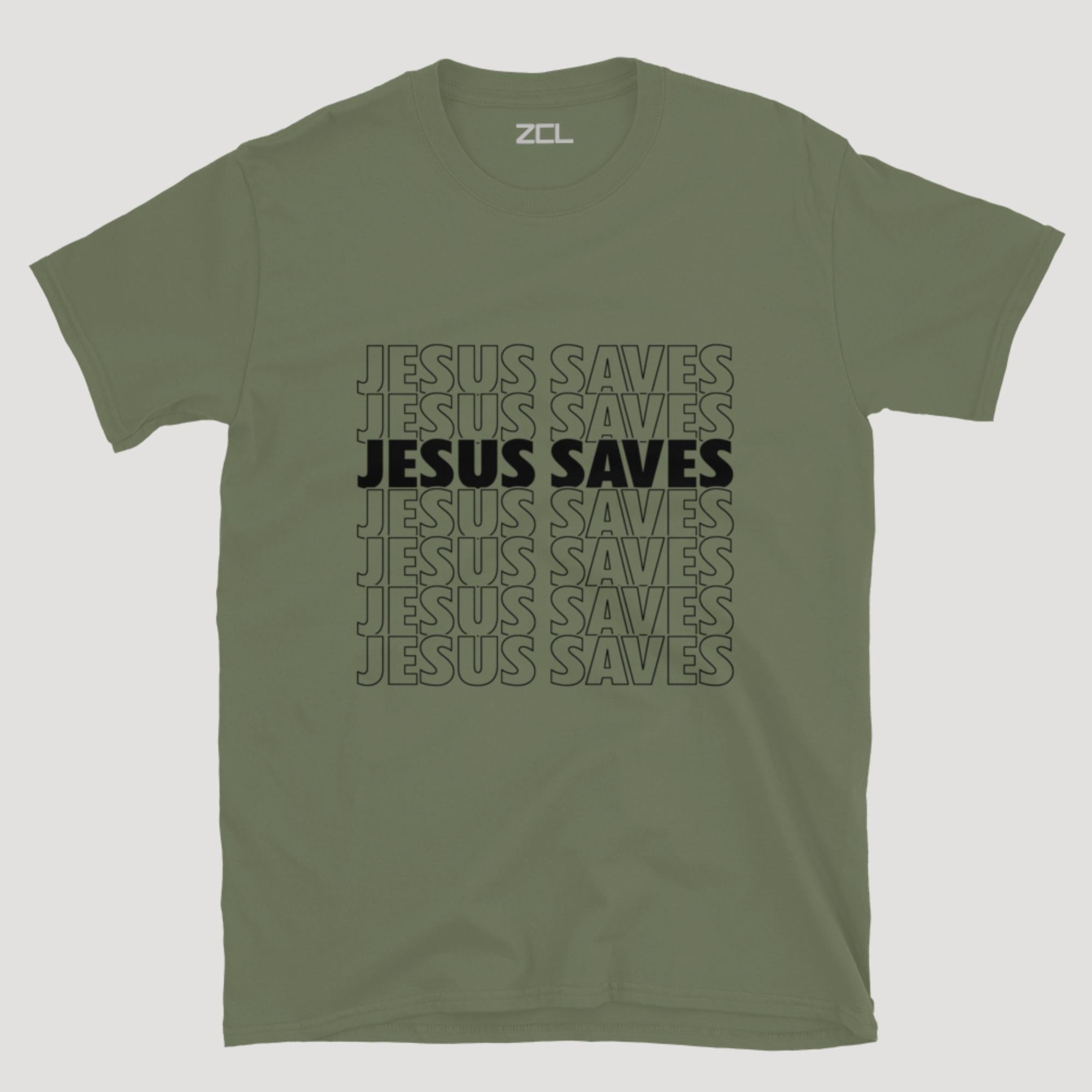 Jesus Saves Tee (Black Logo)