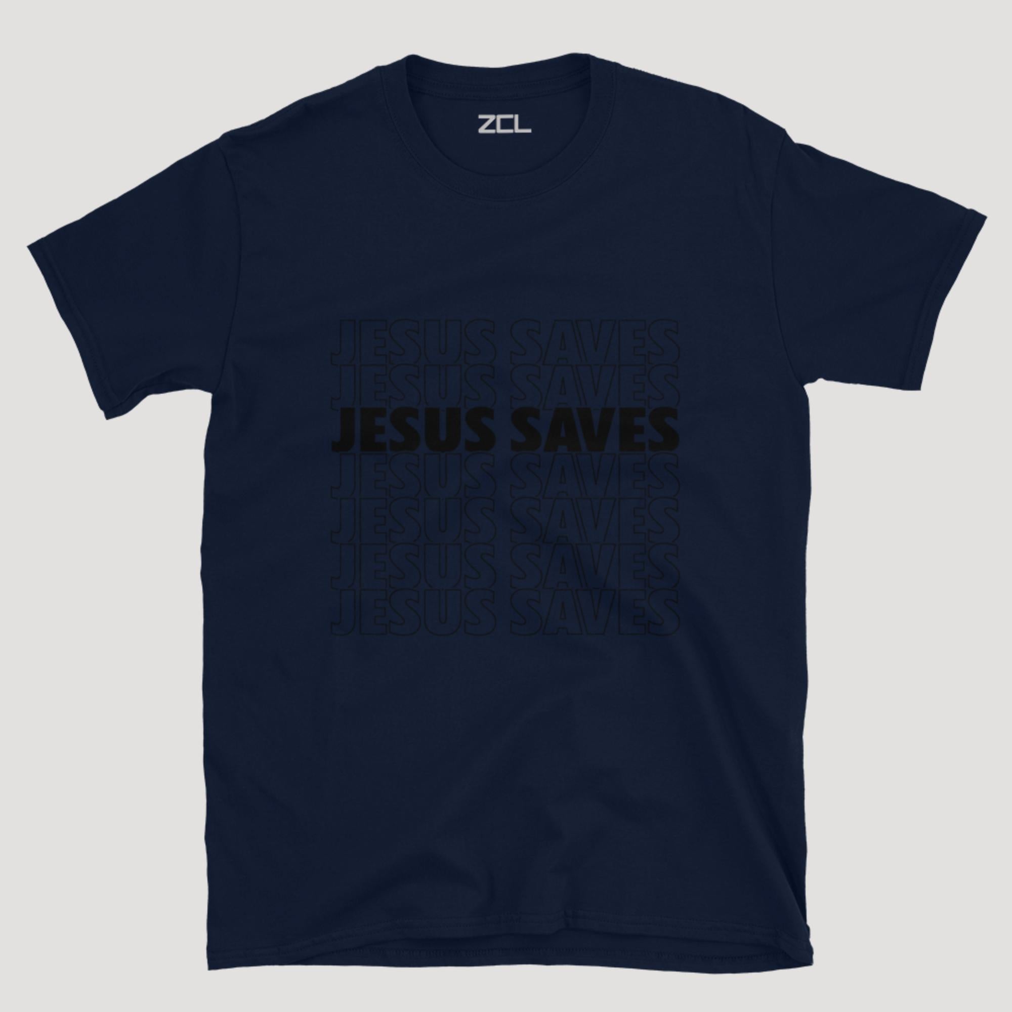 Jesus Saves Tee (Black Logo)