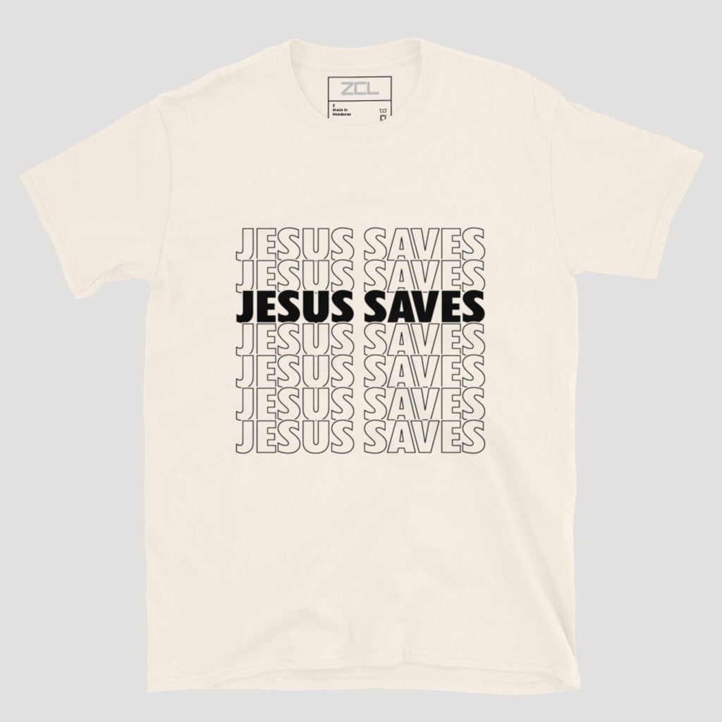 Jesus Saves Tee (Black Logo)