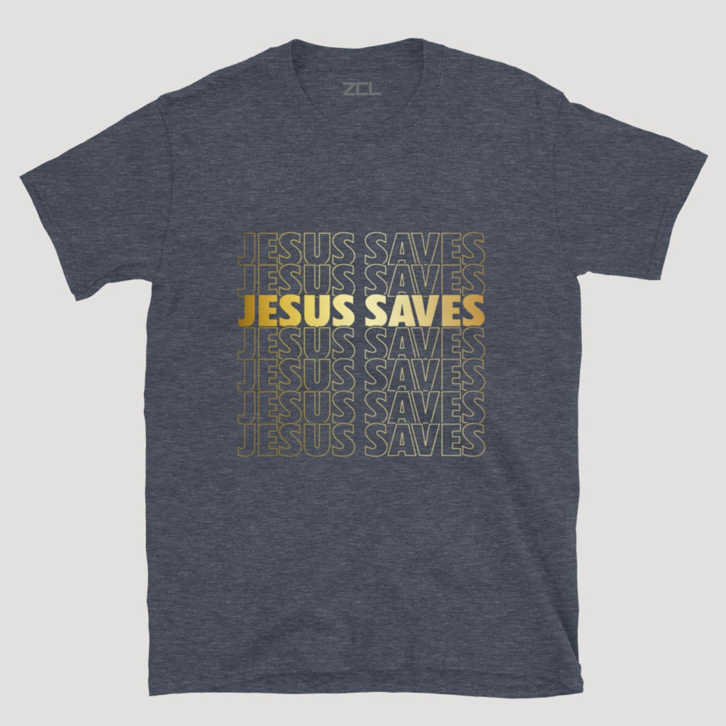 Jesus Saves Tee (Gold Logo)