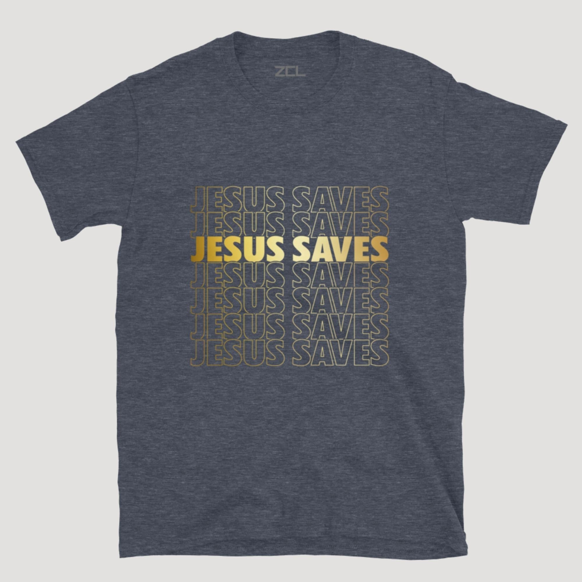 Jesus Saves Tee (Gold Logo)