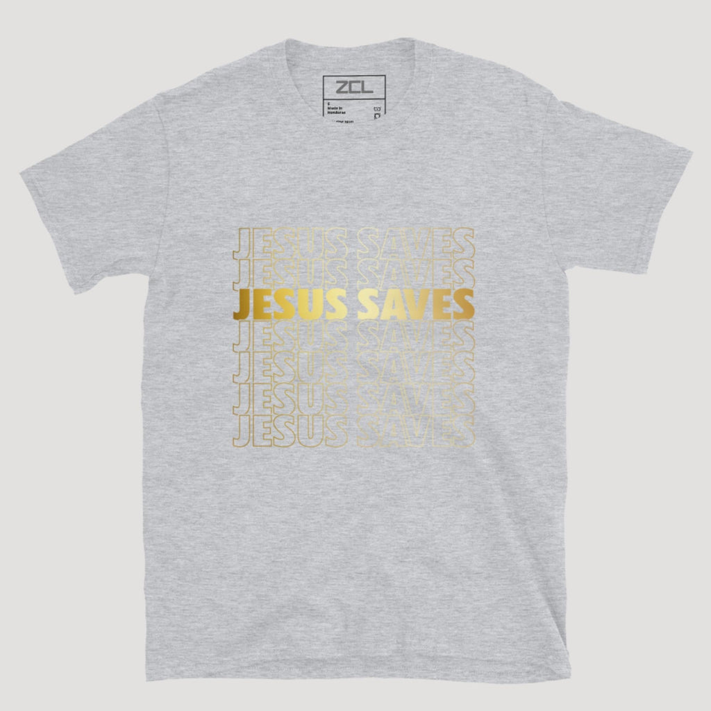 Jesus Saves Tee (Gold Logo)