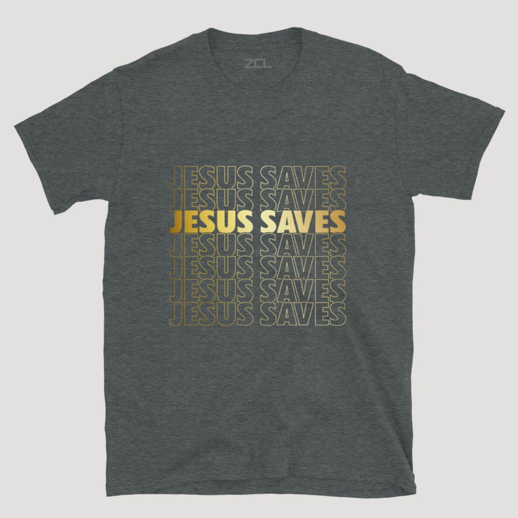 Jesus Saves Tee (Gold Logo)
