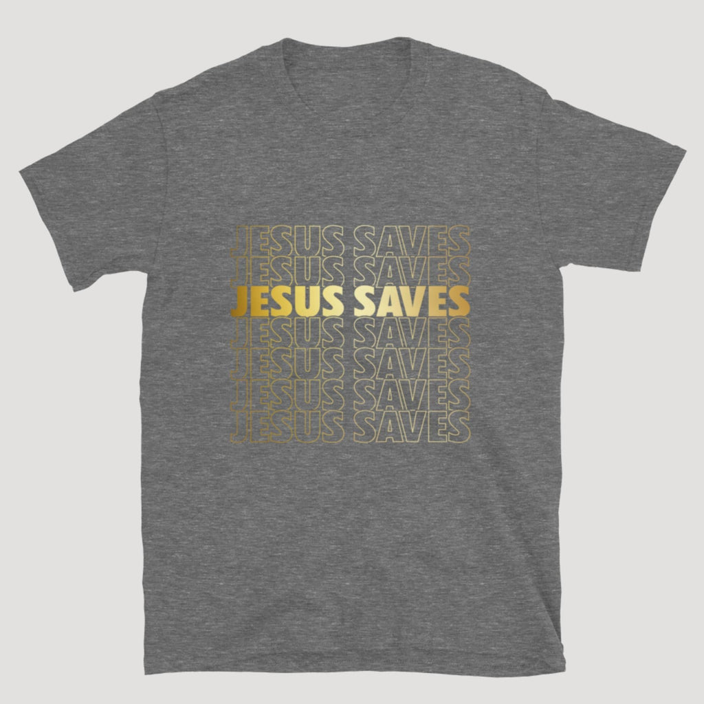 Jesus Saves Tee (Gold Logo)