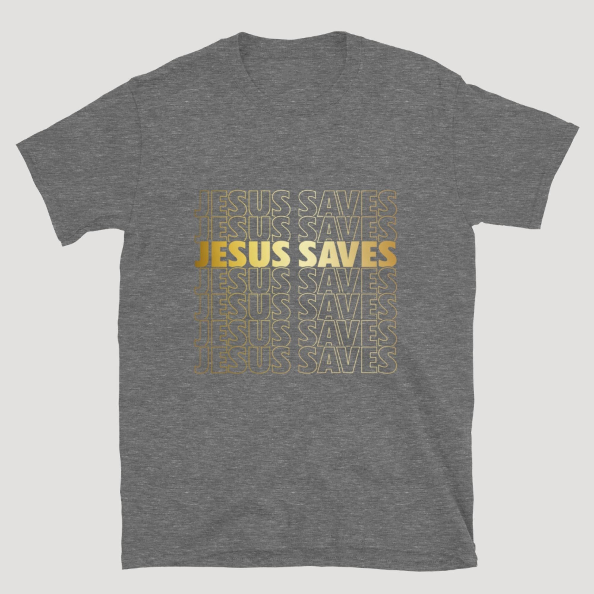 Jesus Saves Tee (Gold Logo)