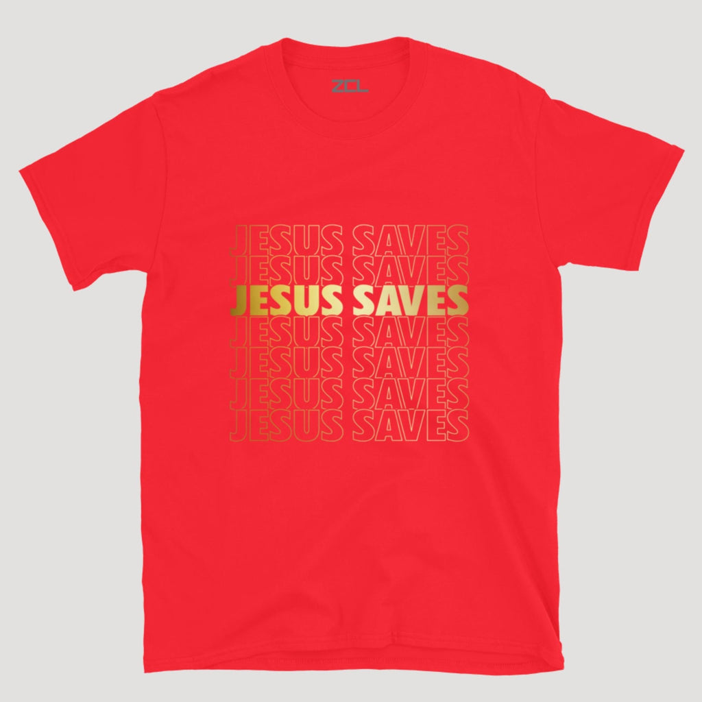 Jesus Saves Tee (Gold Logo)