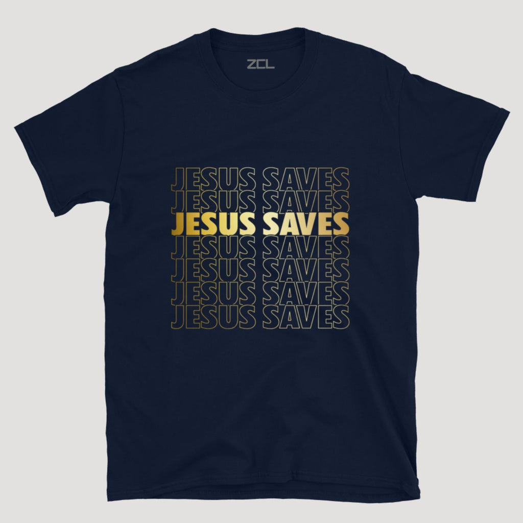 Jesus Saves Tee (Gold Logo)