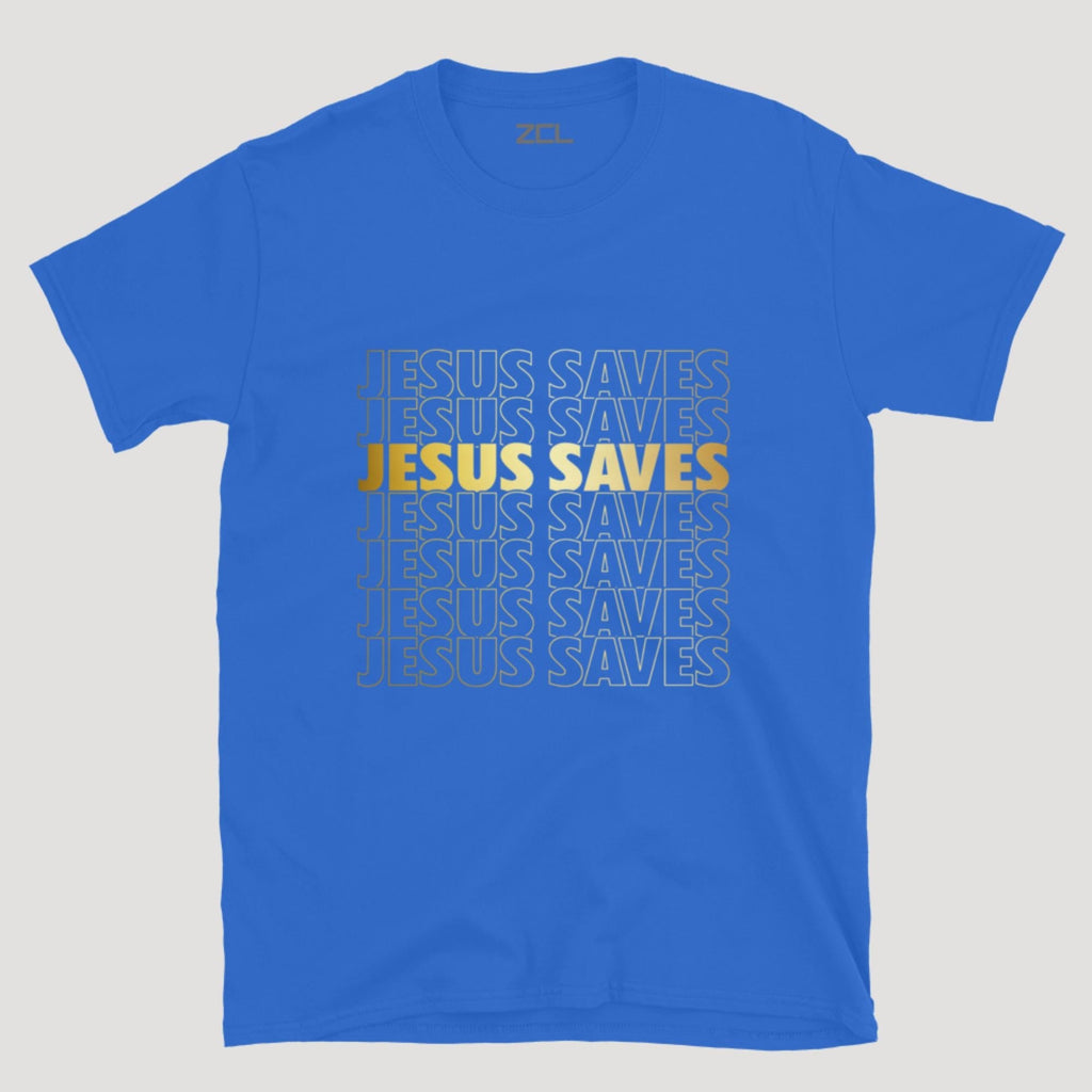 Jesus Saves Tee (Gold Logo)