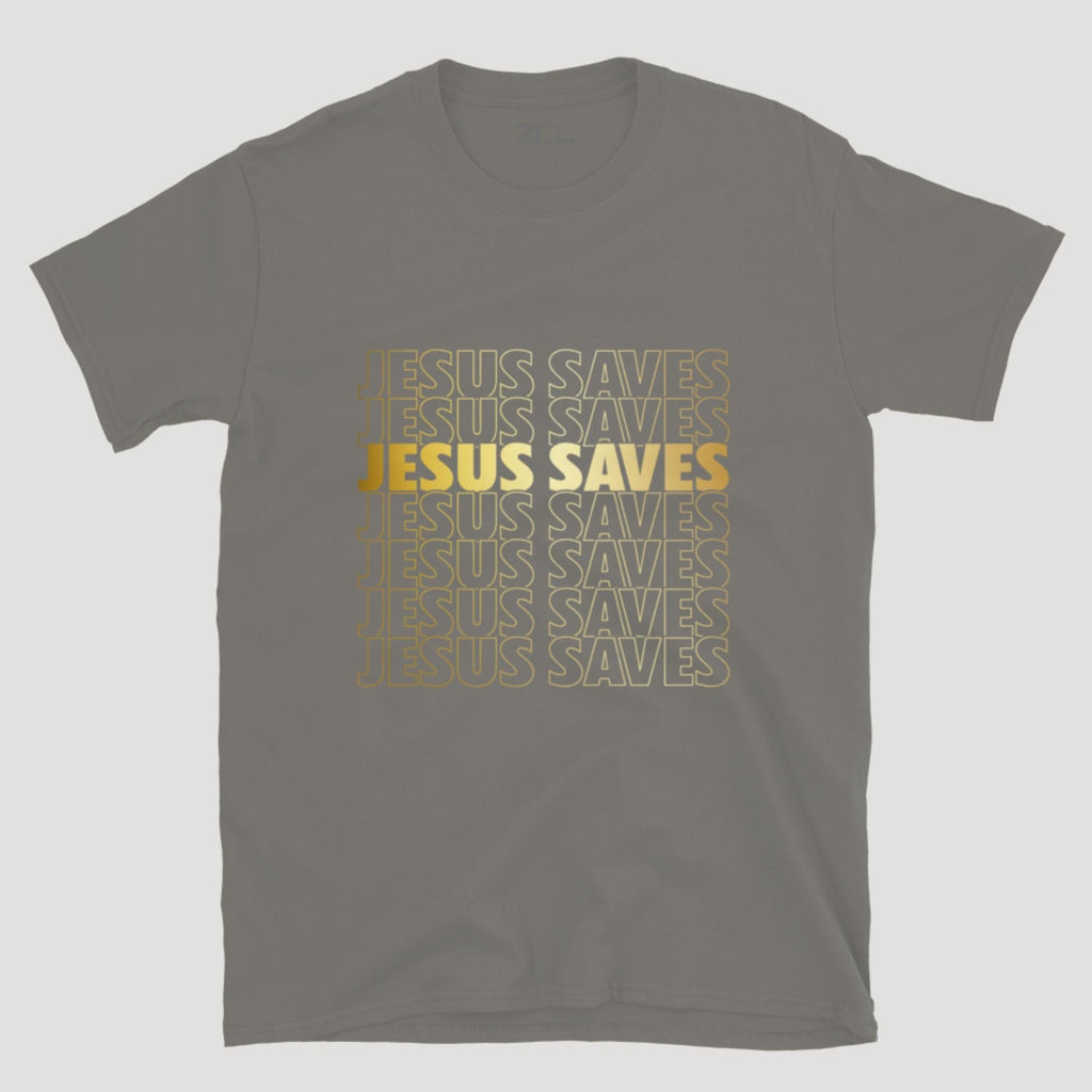 Jesus Saves Tee (Gold Logo)