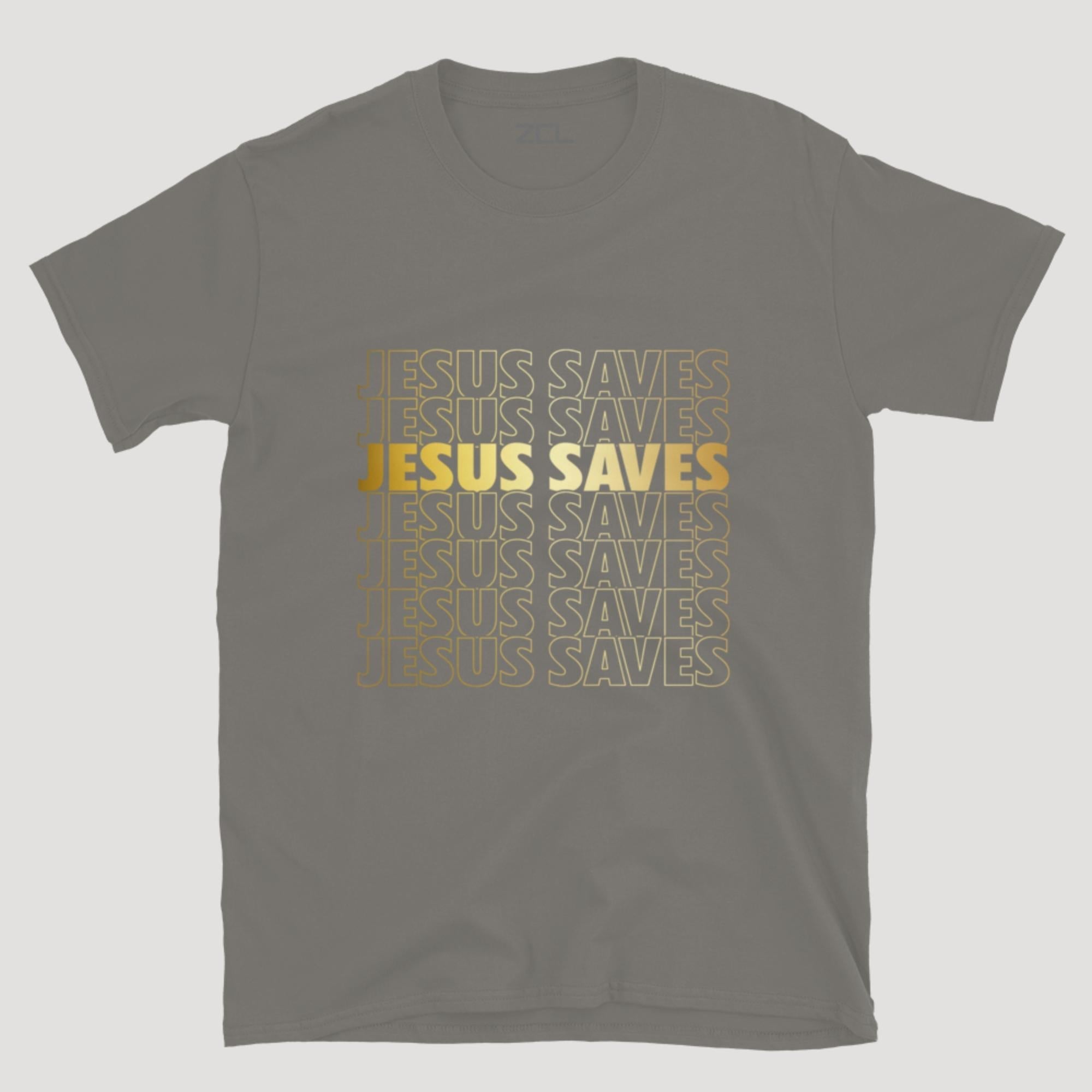 Jesus Saves Tee (Gold Logo)