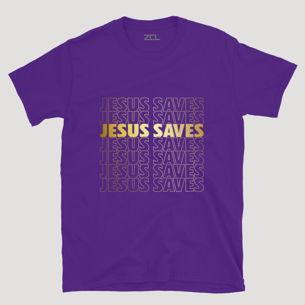 Jesus Saves Tee (Gold Logo)