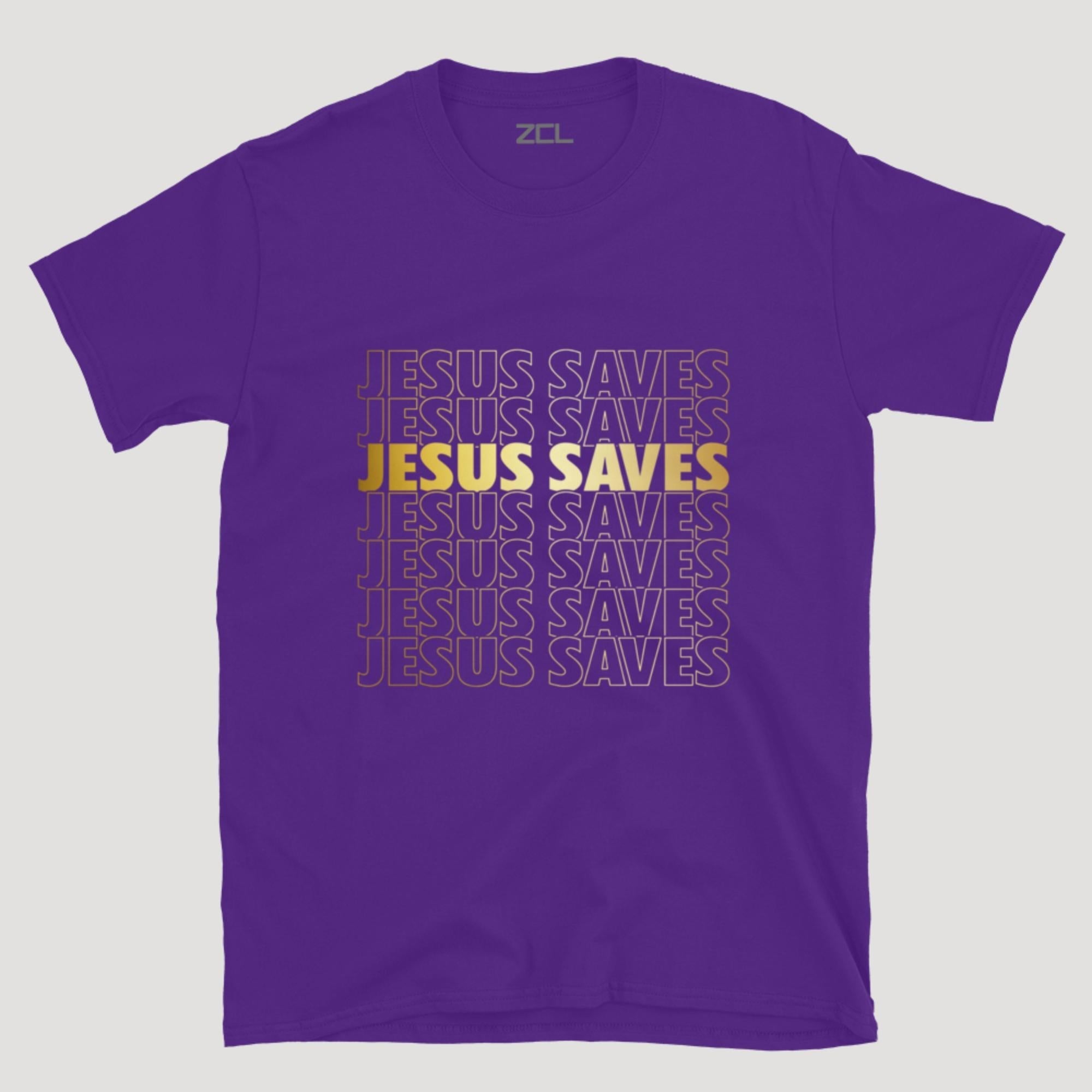 Jesus Saves Tee (Gold Logo)