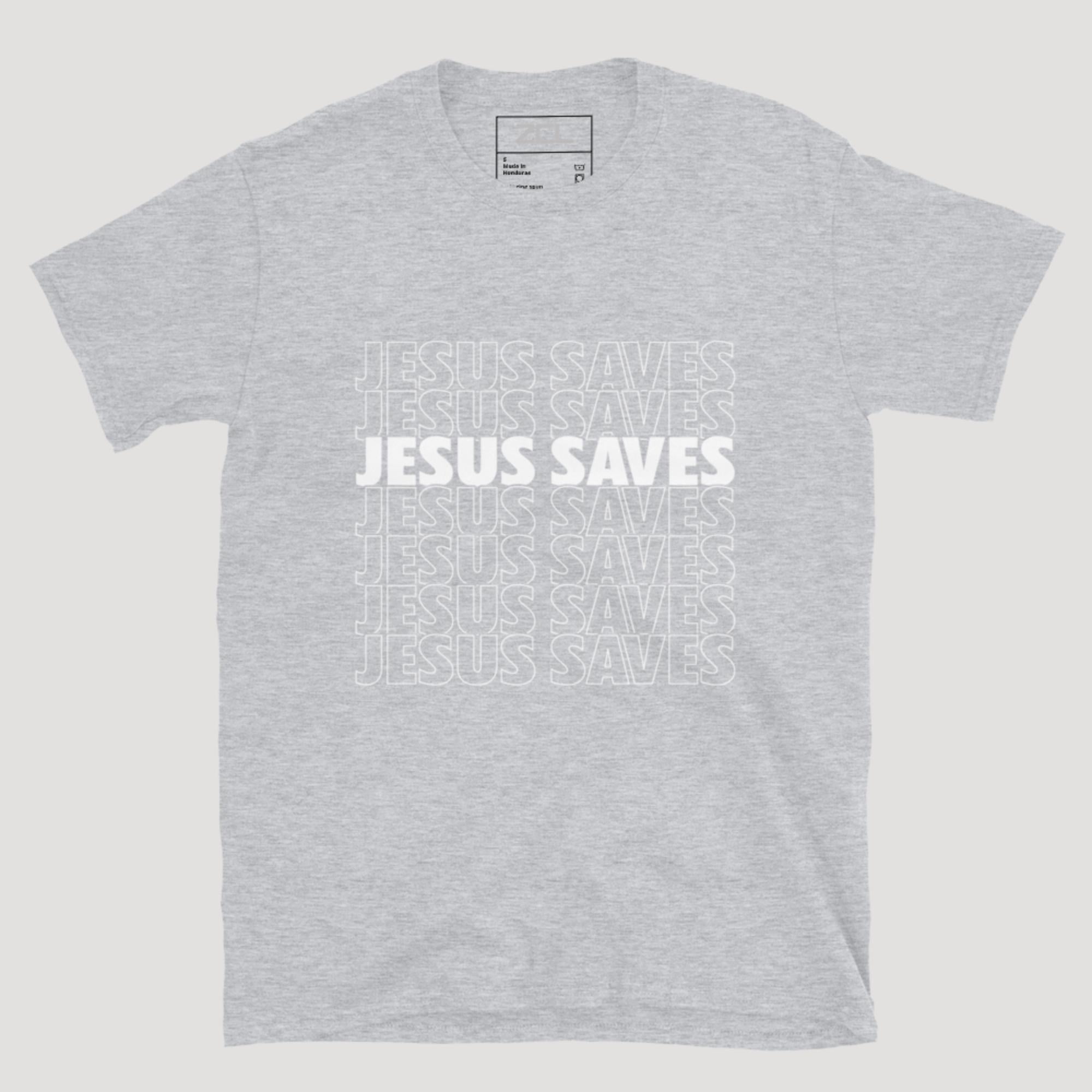 Jesus Saves Tee (White Logo)