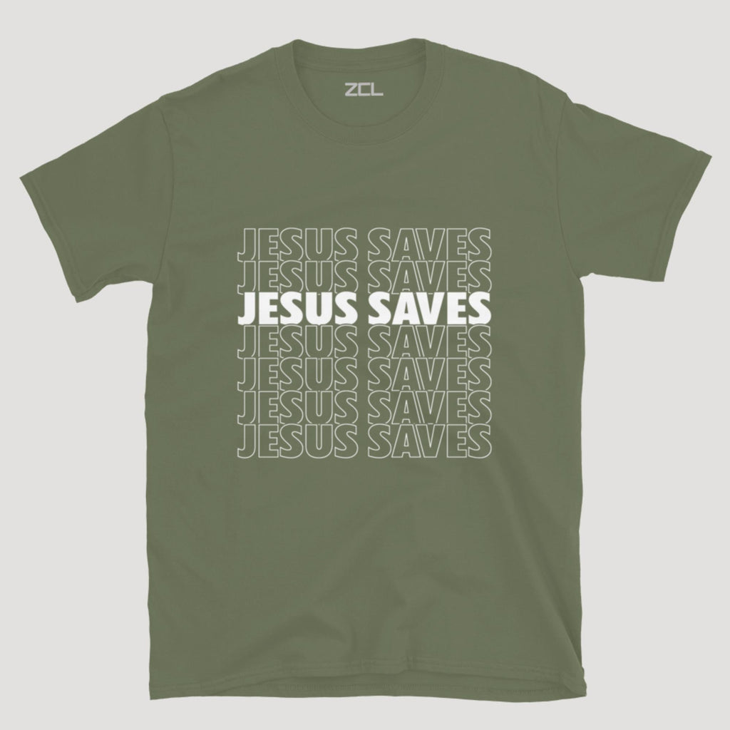 Jesus Saves Tee (White Logo)