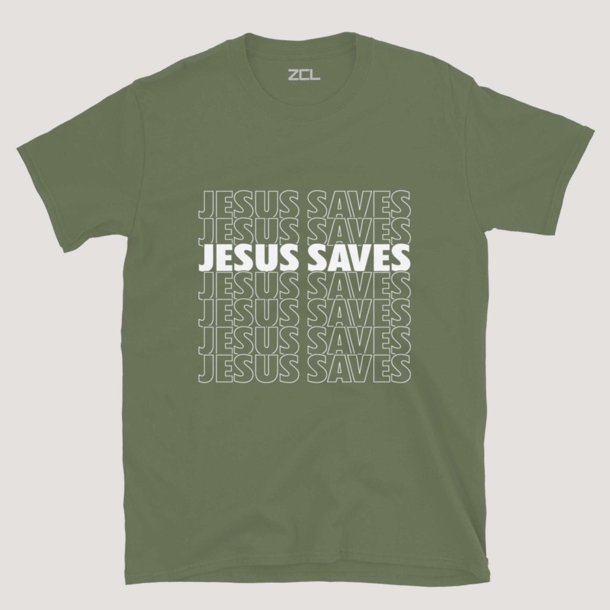 Jesus Saves Tee (White Logo)