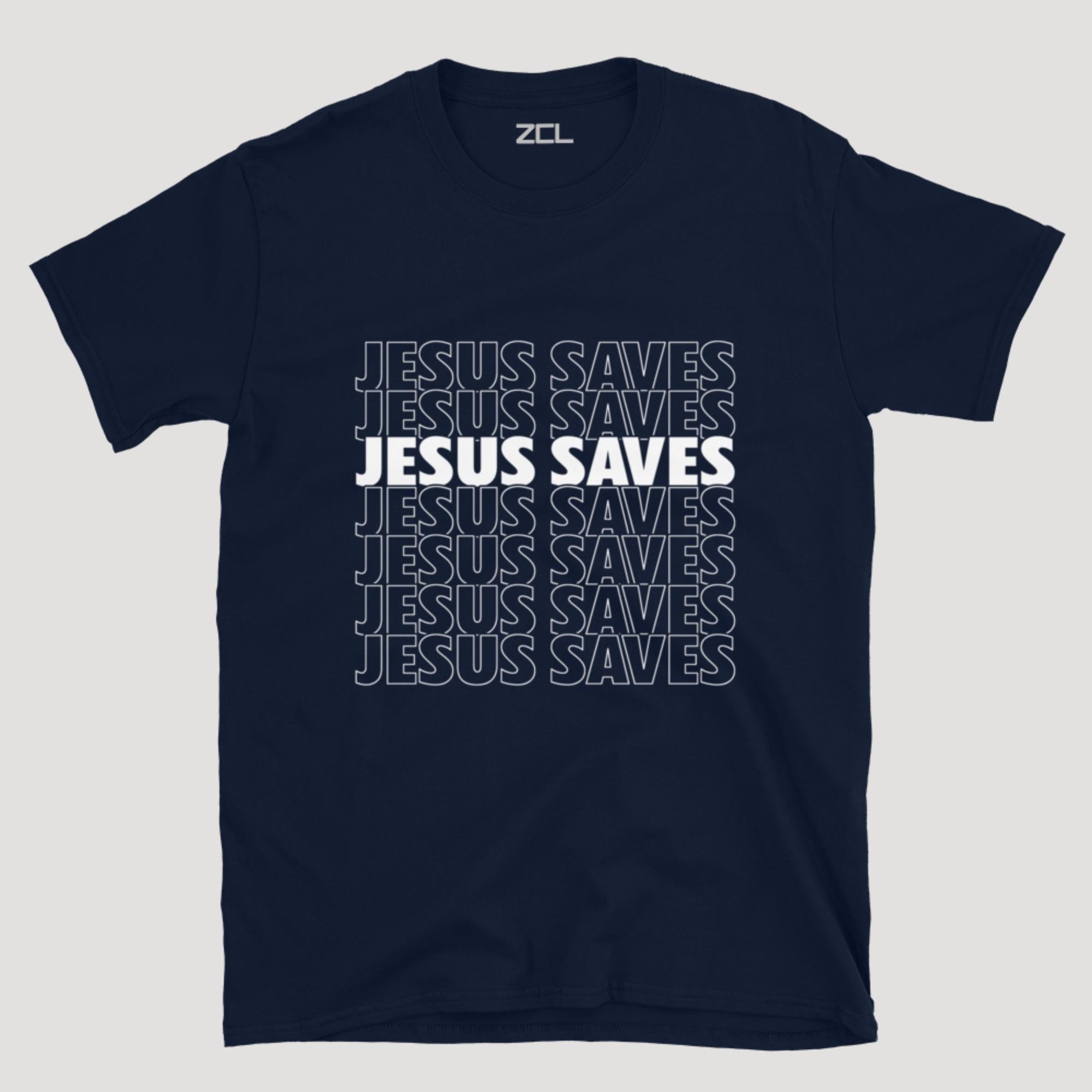 Jesus Saves Tee (White Logo)