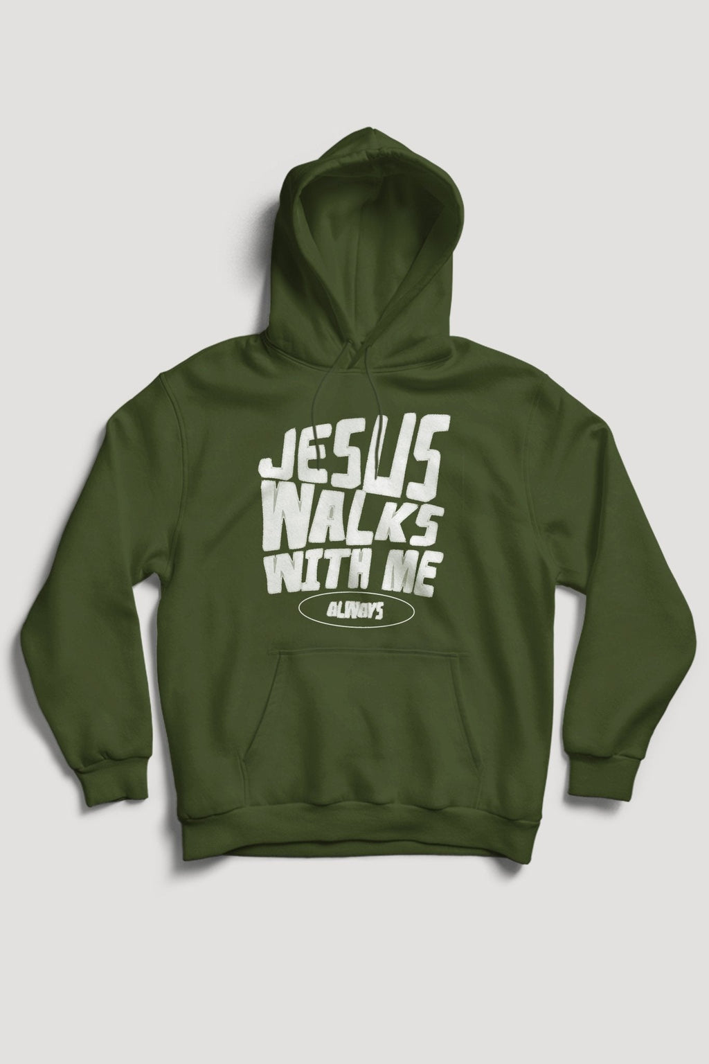 Jesus Walks With Me Hoodie (White Logo)