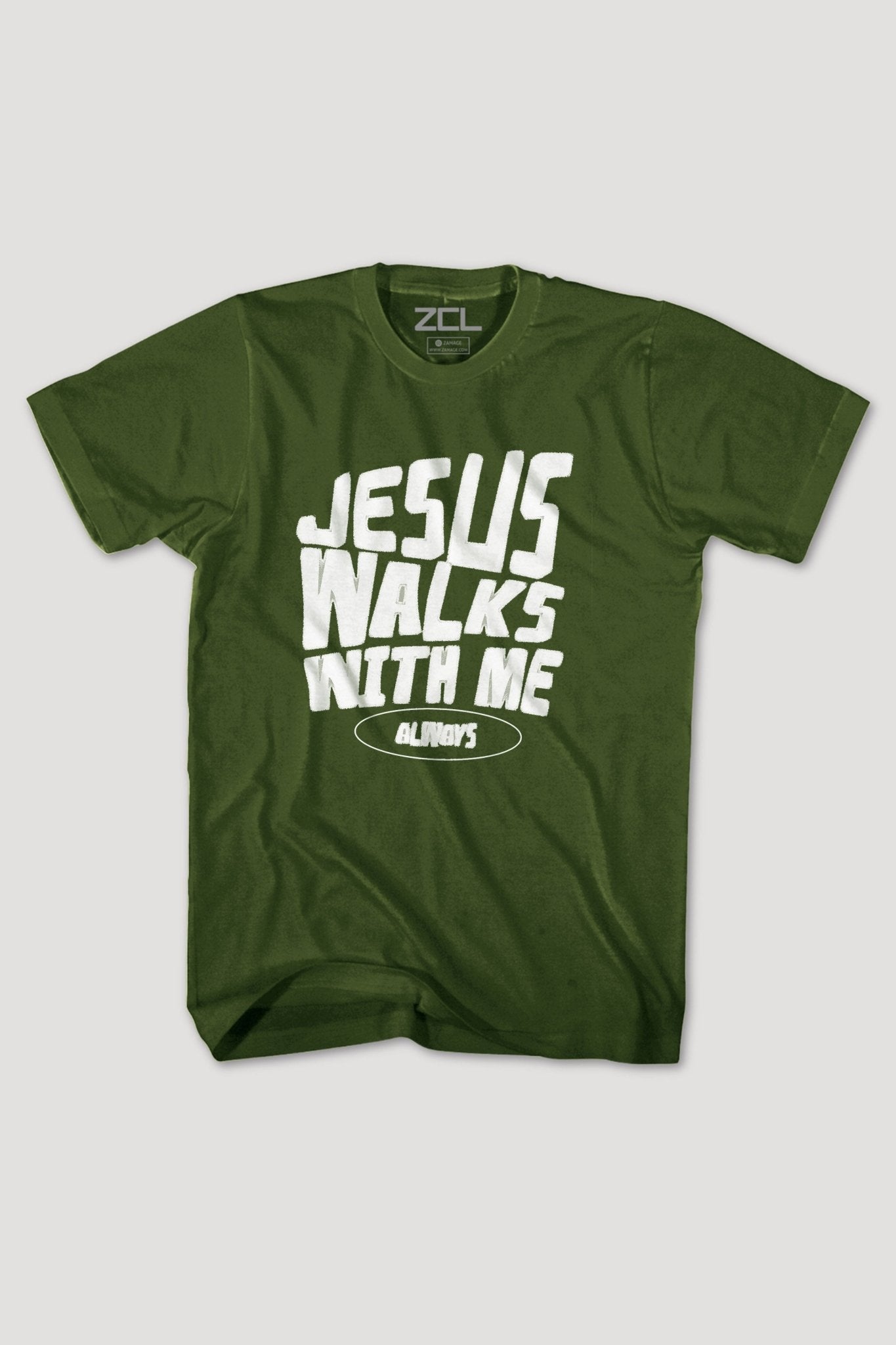 Jesus Walks With Me Tee (White Logo)