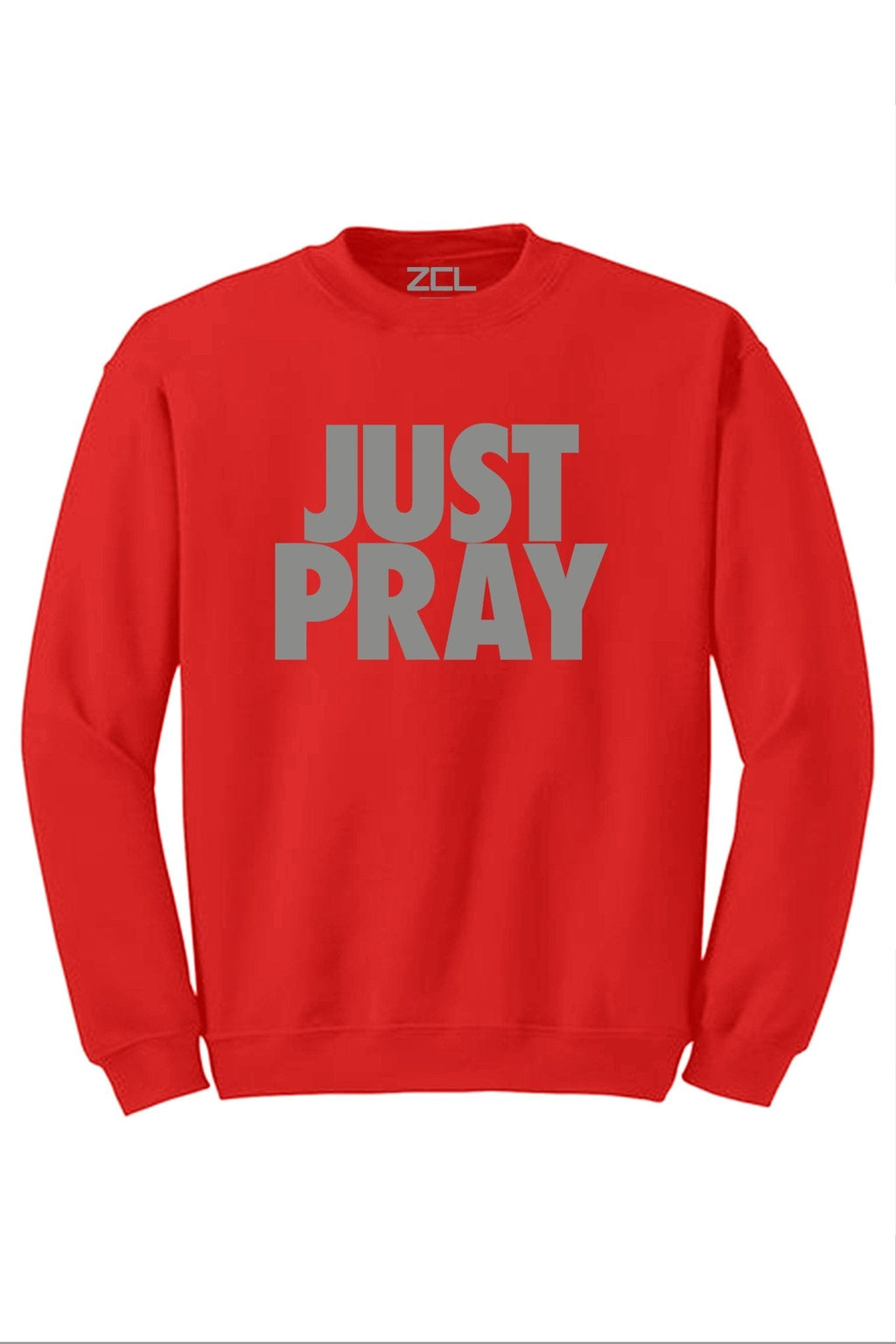 Just Pray Crewneck Sweatshirt (Gray Logo)