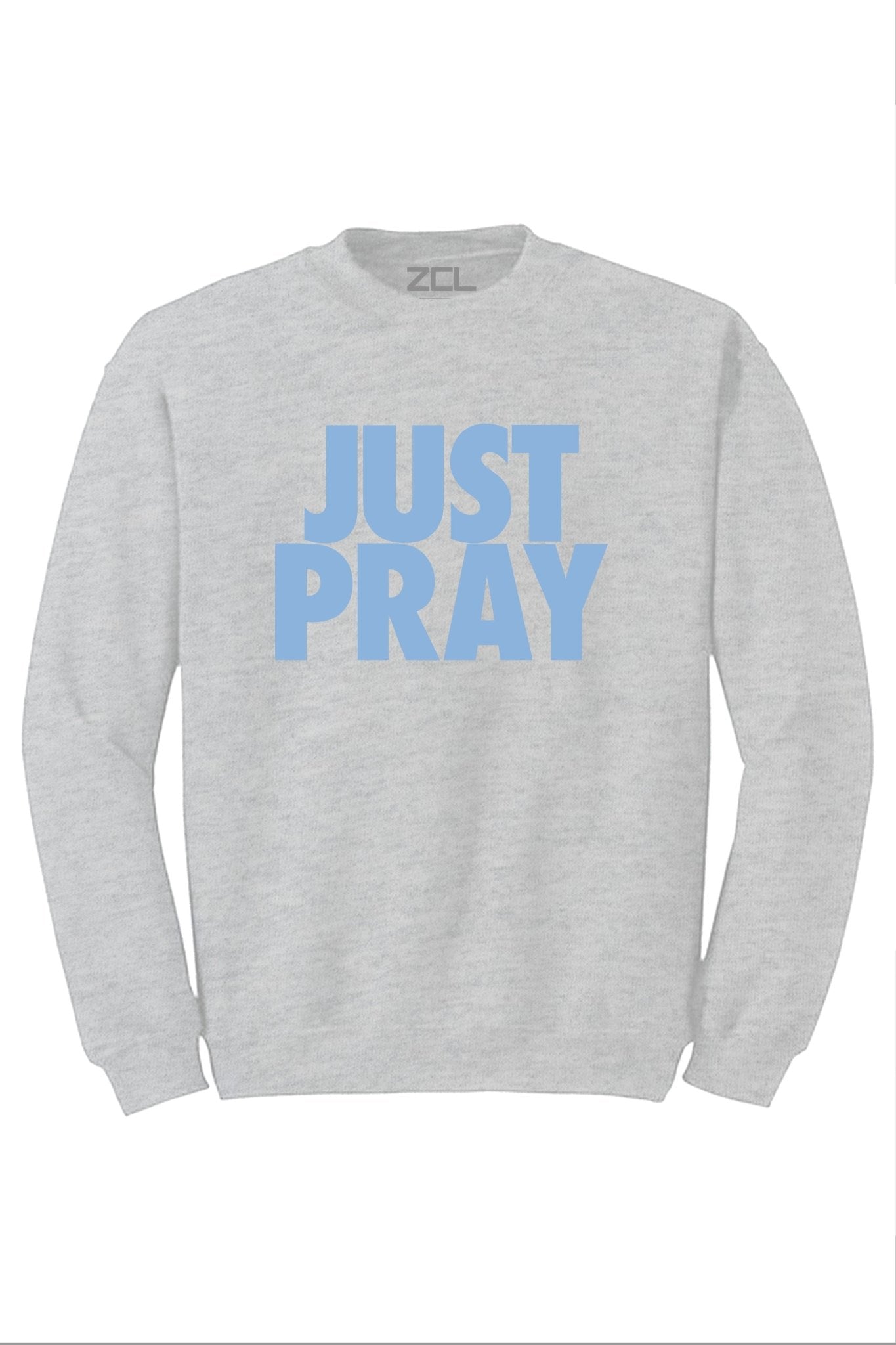 Just Pray Crewneck Sweatshirt (Powder Blue Logo)