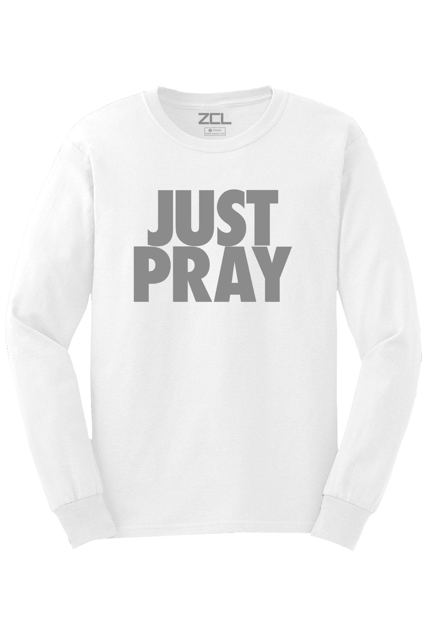 Just Pray Long Sleeve Tee (Gray Logo)