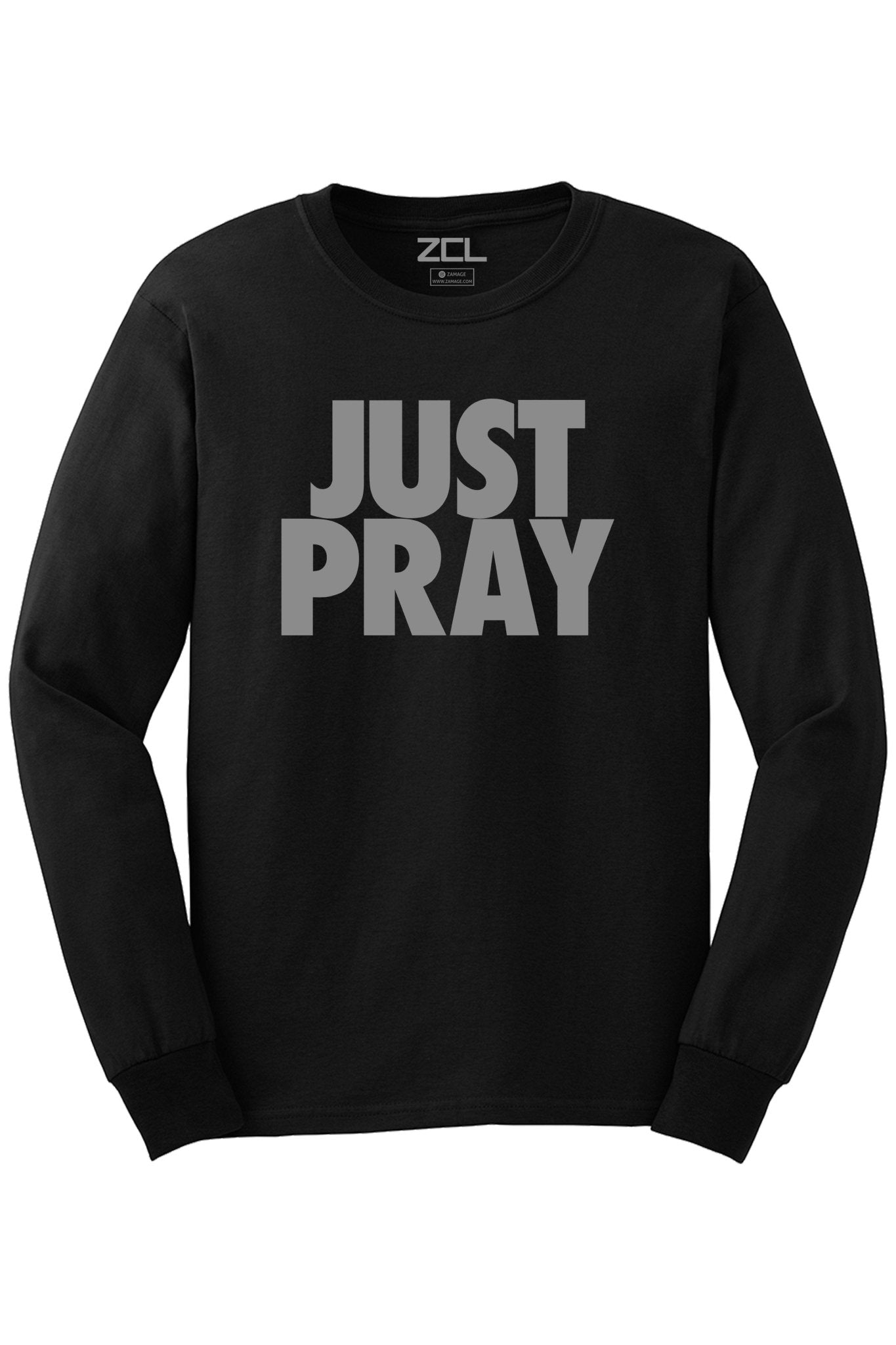Just Pray Long Sleeve Tee (Gray Logo)