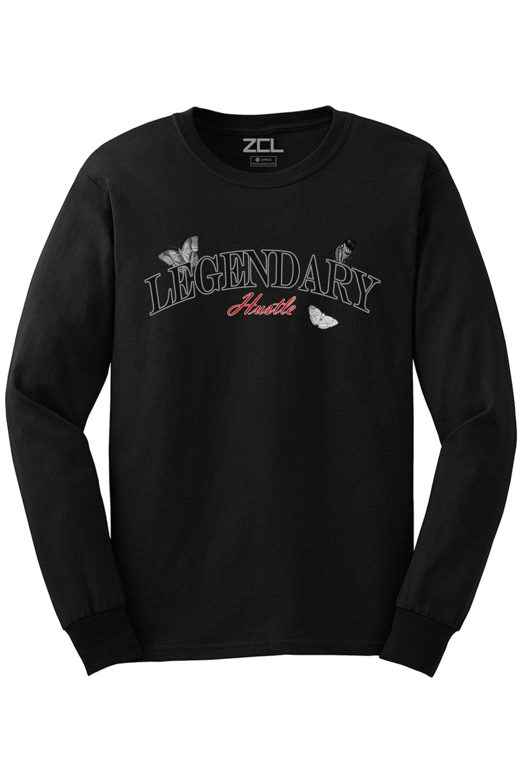 Legendary Hustle Long Sleeve Tee (Playoffs - Particle Grey Logo)