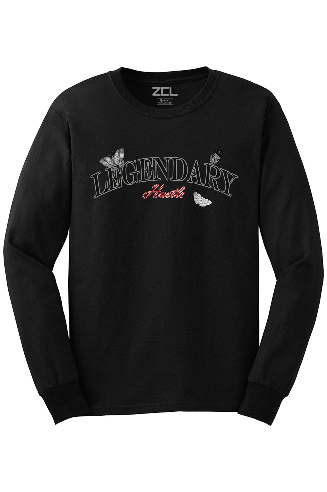 Legendary Hustle Long Sleeve Tee (Playoffs - Particle Grey Logo)