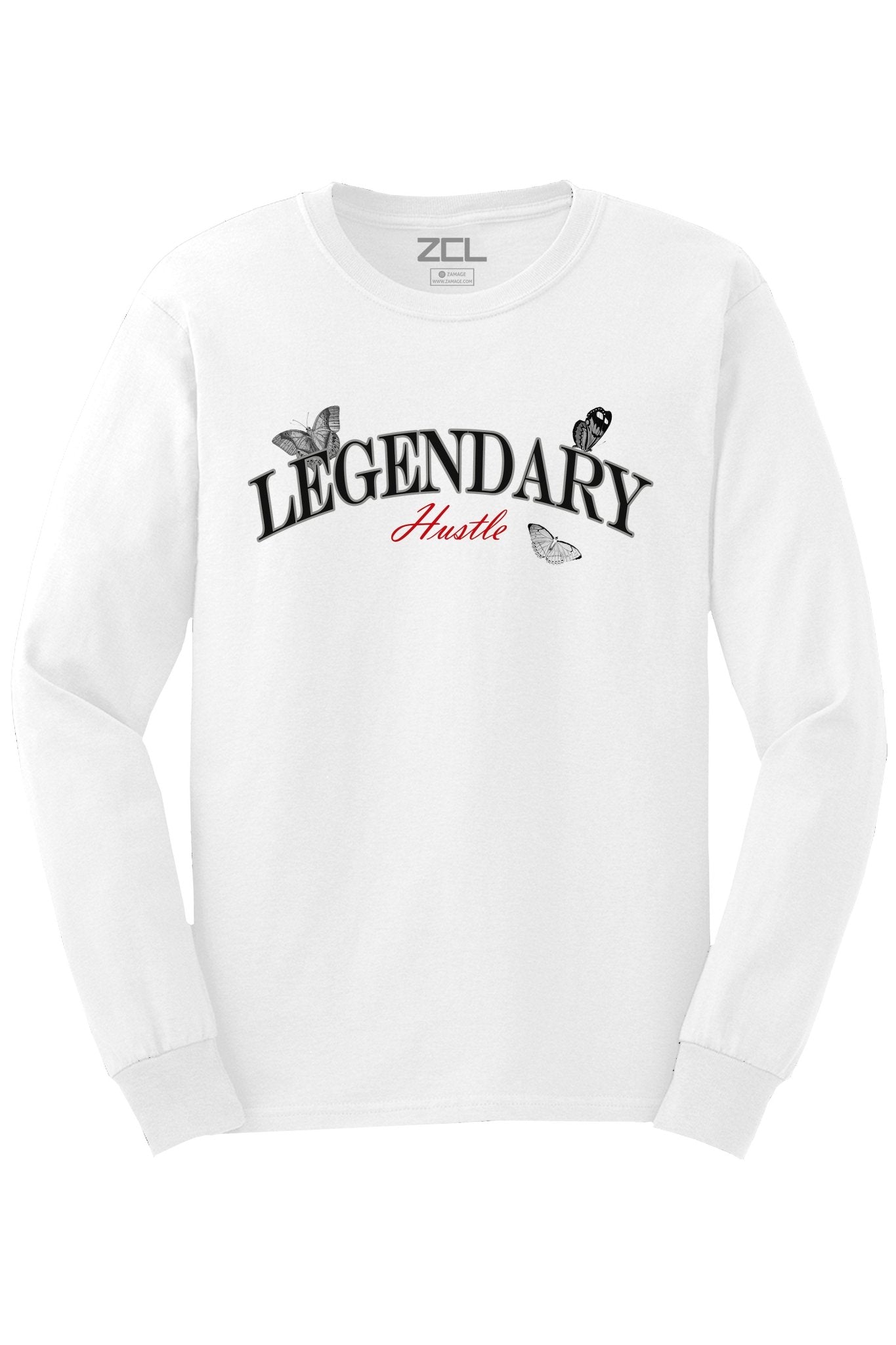 Legendary Hustle Long Sleeve Tee (Playoffs - Particle Grey Logo)