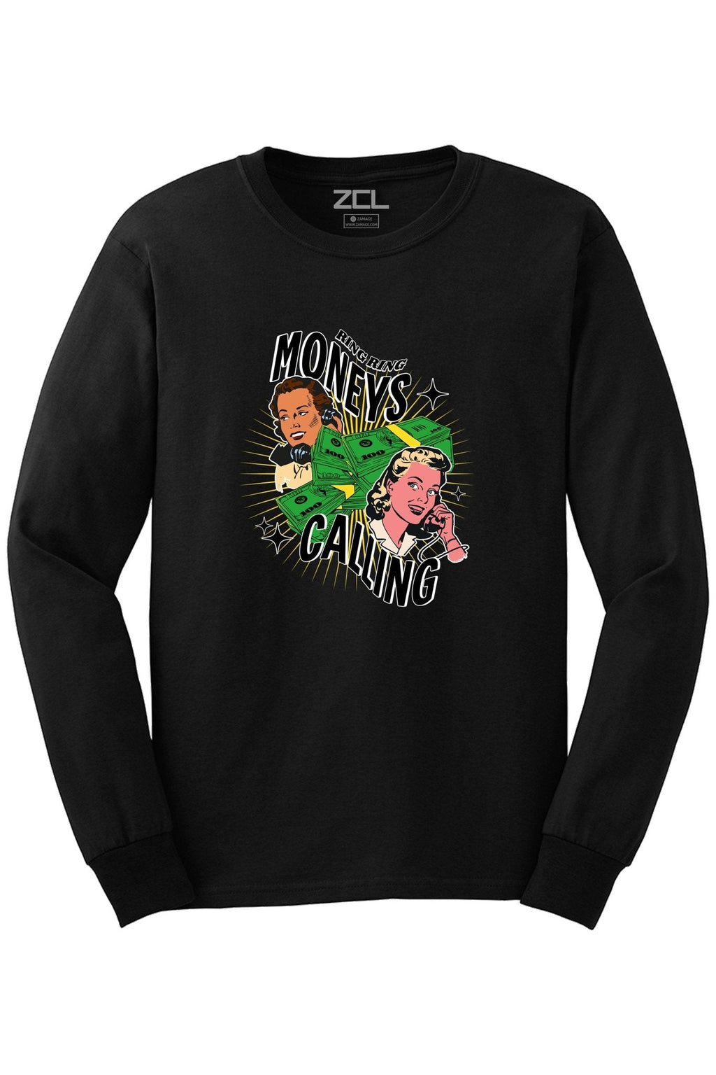 Moneys Calling Long Sleeve Tee (Multi Color Logo)