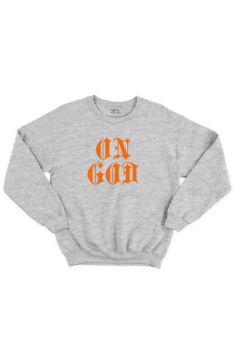 On God Crewneck Sweatshirt (Orange Logo)