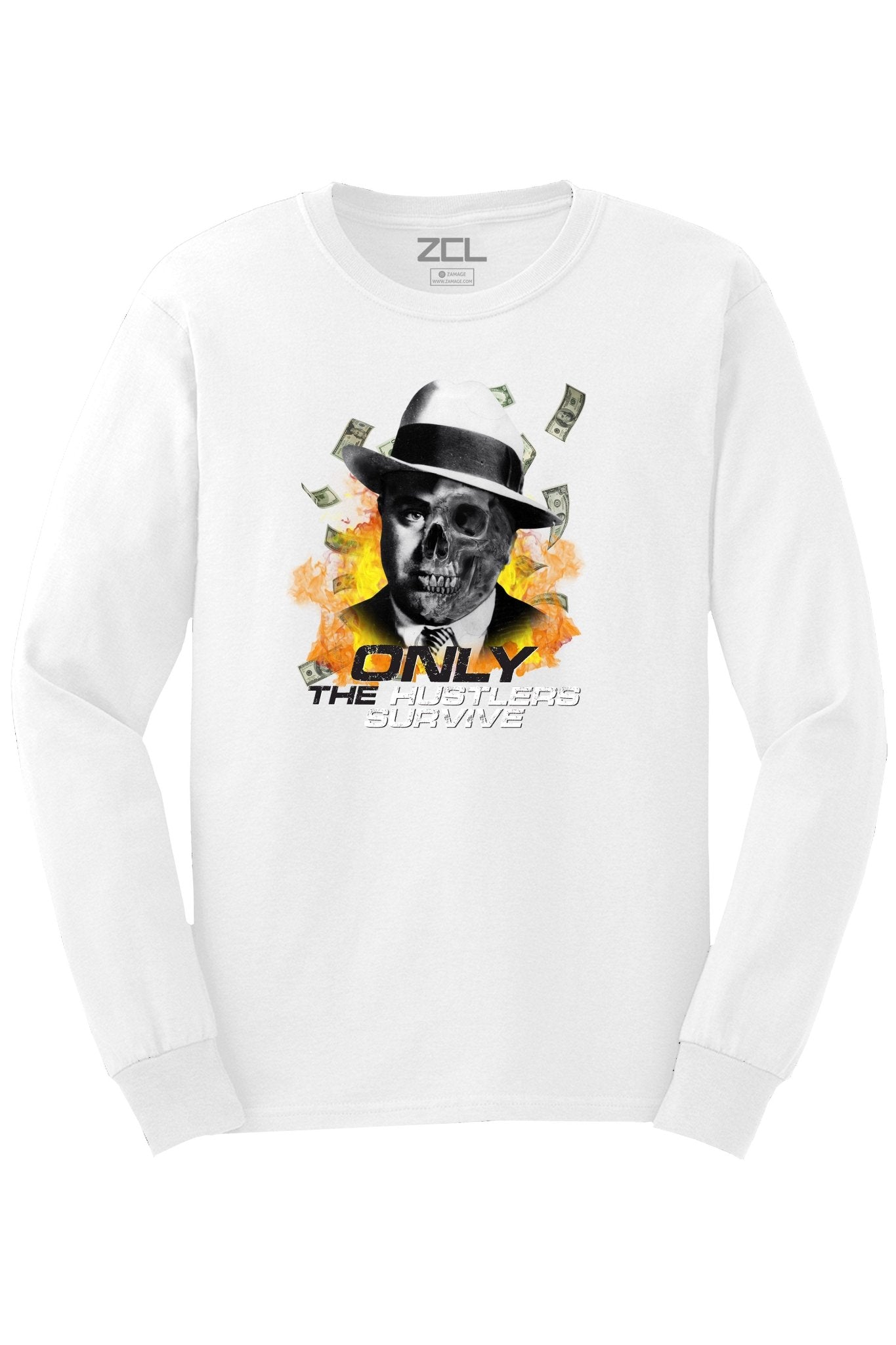 Only The Hustlers Survive Long Sleeve Tee (Multi Color Logo)